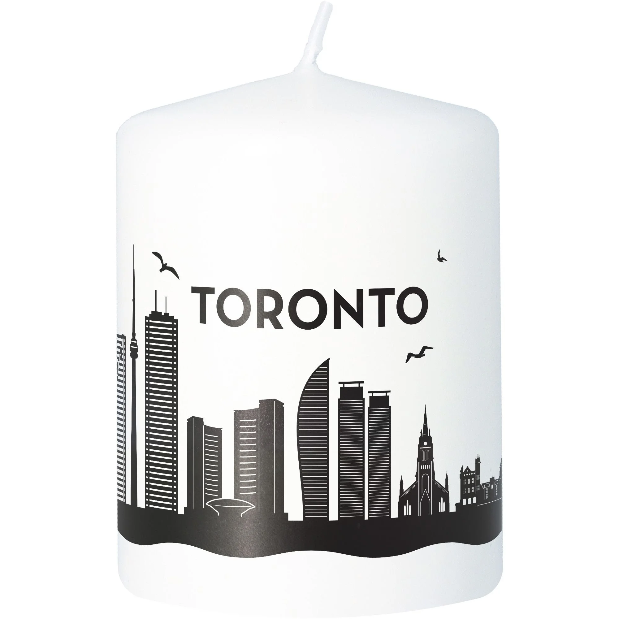 Kunstkerze, Stadtmotiv, Toronto, Schwarz-Weiß, Wachskerze