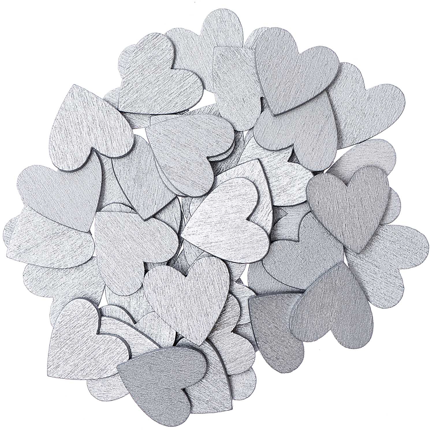 Konfetti - Holzstreu ♥, Silber Konfetti - Holzstreu ♥, Silber
