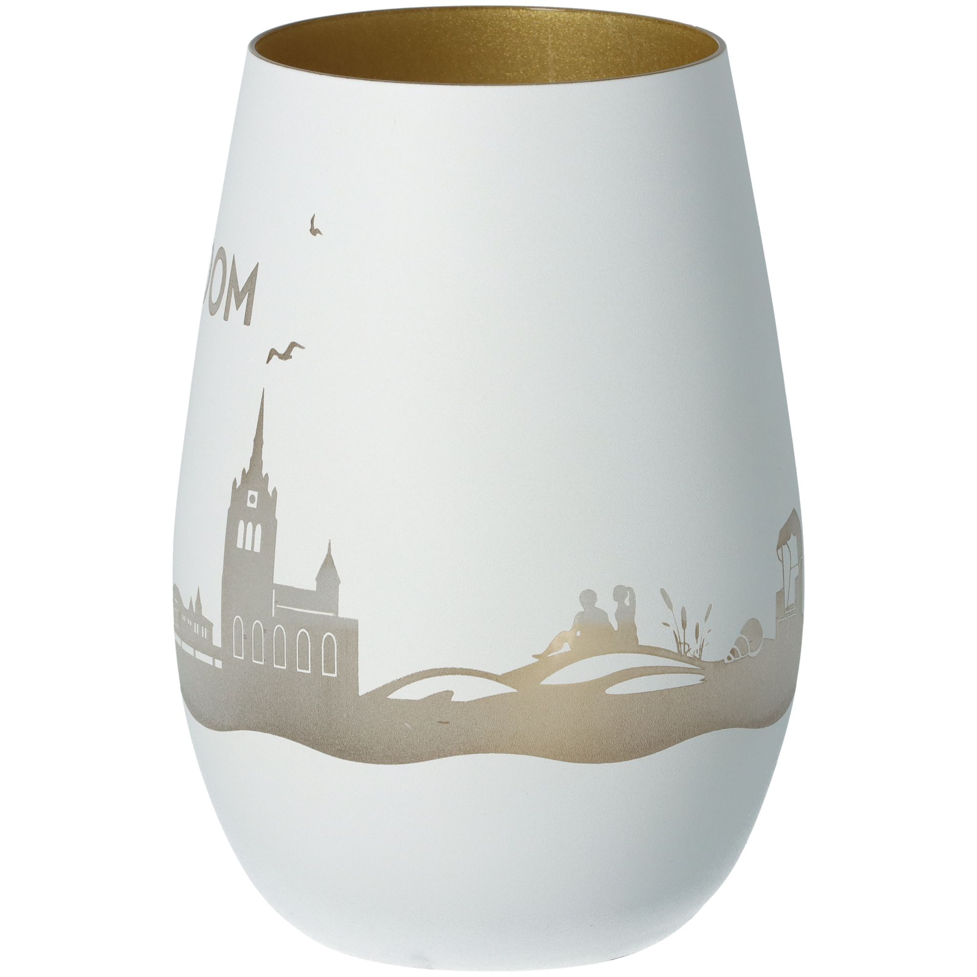 Windlicht Skyline Usedom Weiß/Gold Windlicht Skyline Usedom Weiß/Gold