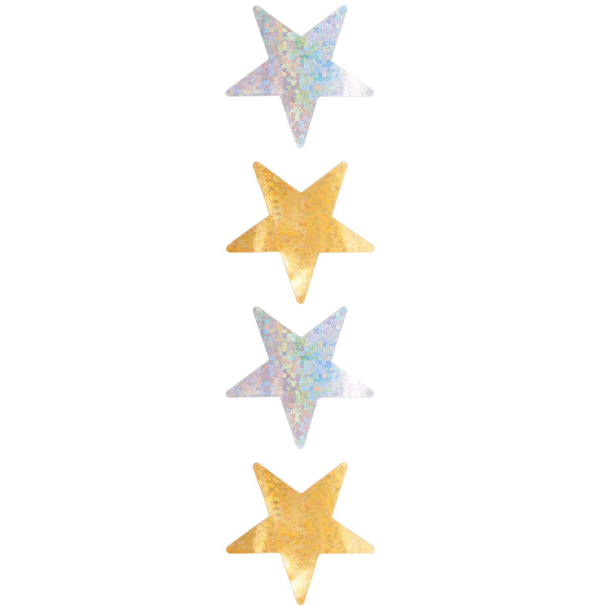 Sticker Sterne, Gold-Silber Holografisch, 120 Stk.