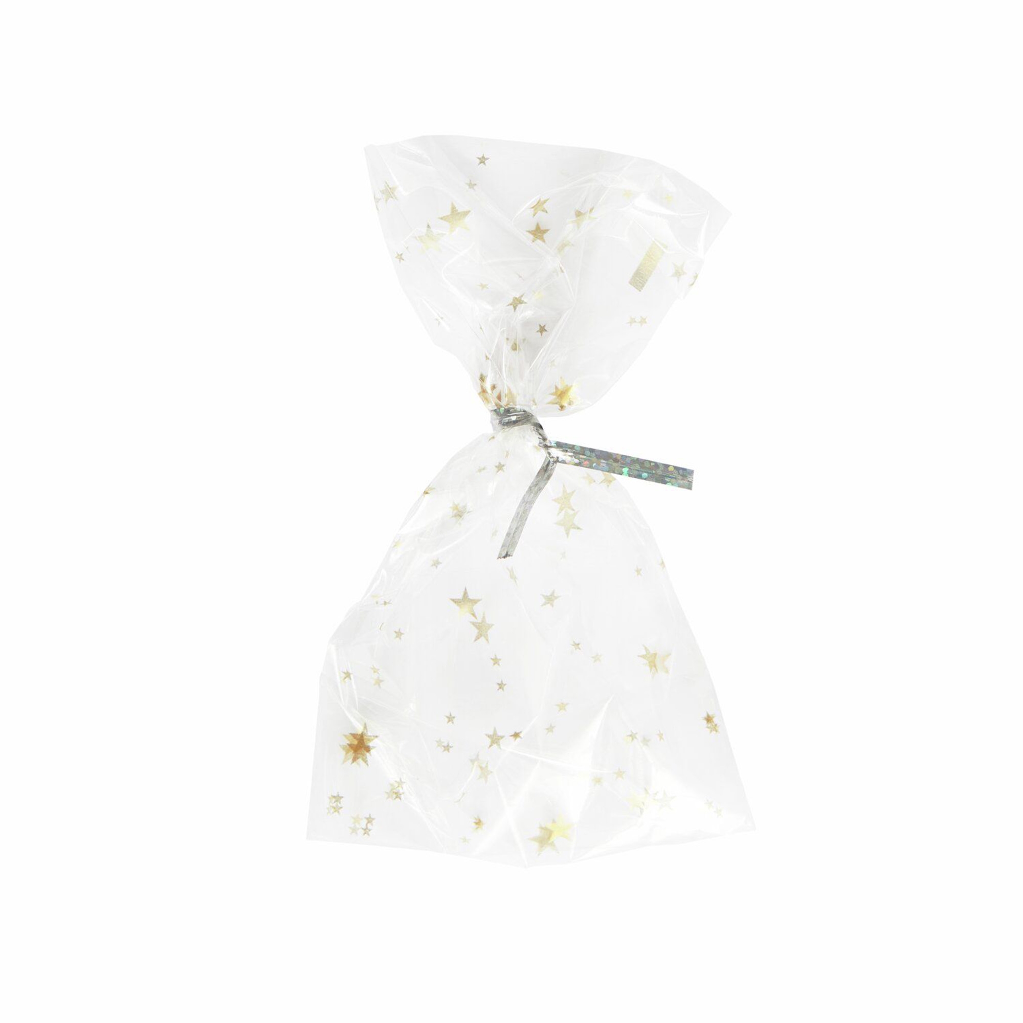 10 Kekstüten "Goldene Sterne" XS Tasche, Plastik