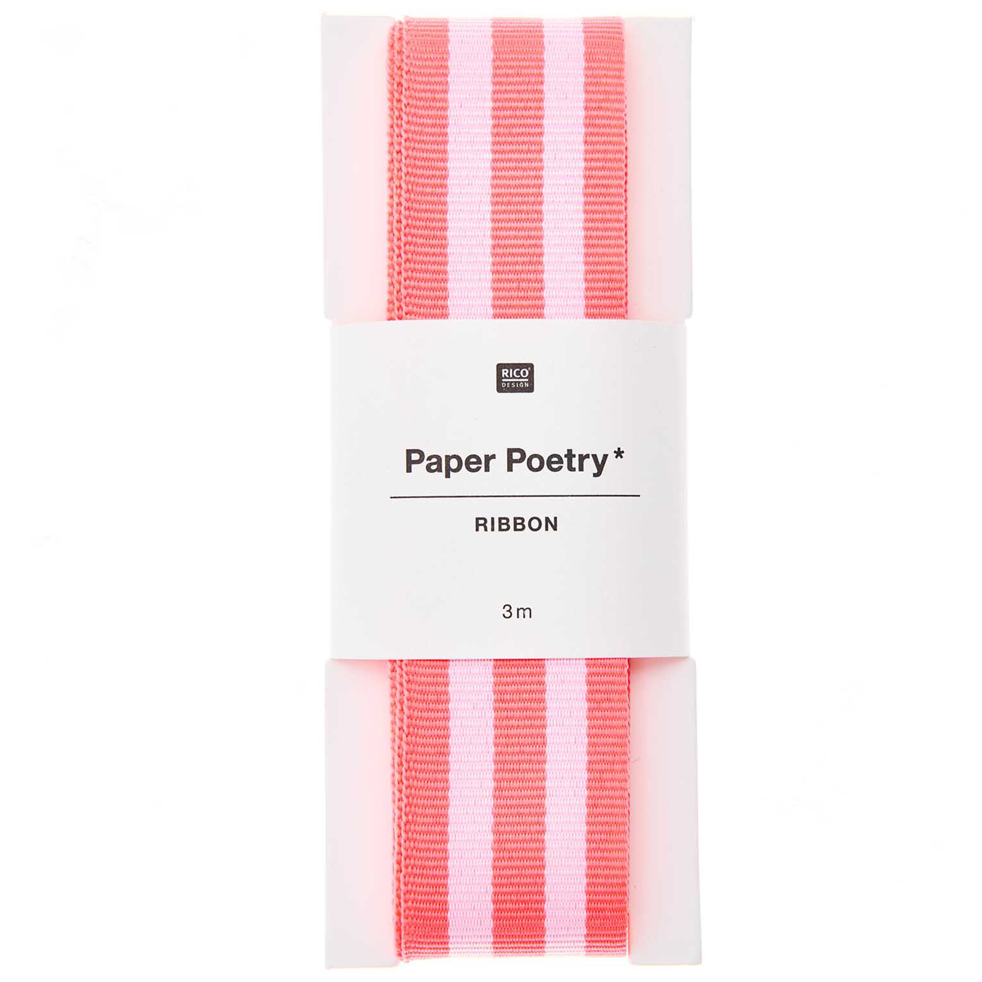 Webband Duo Streifen, Neon Pink/Weiß 25mm / 3m Webband Duo Streifen, Neon Pink/Weiß 25mm / 3m