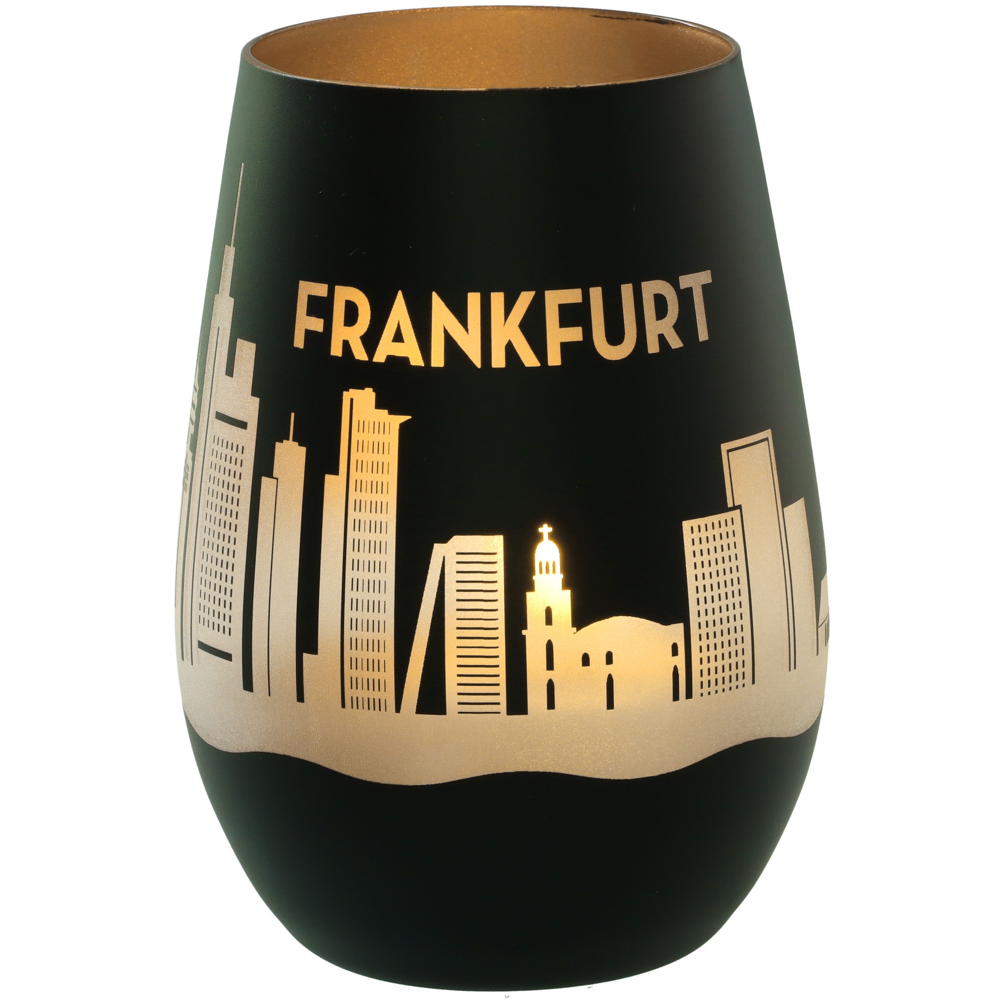 Windlicht Skyline Frankfurt Schwarz/Silber Windlicht Skyline Frankfurt Schwarz/Silber