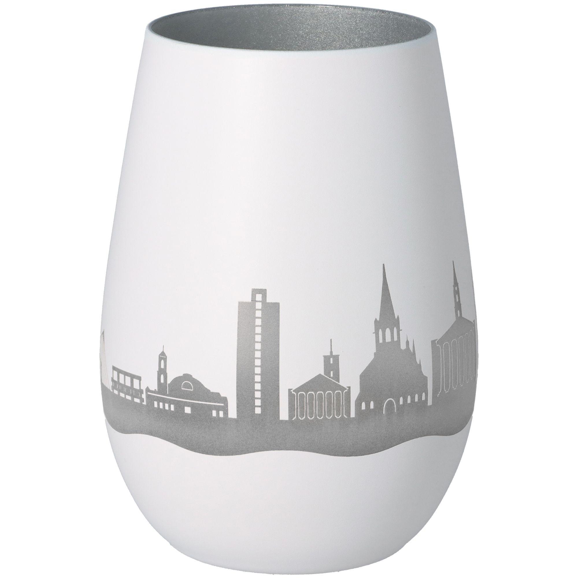 Windlicht Skyline Karlsruhe Weiß/Silber Windlicht Skyline Karlsruhe Weiß/Silber