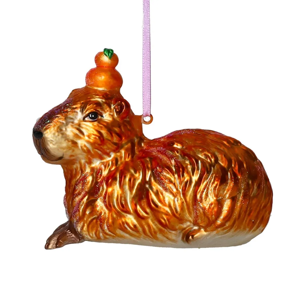Weihnachtskugel "Capybara liegend"