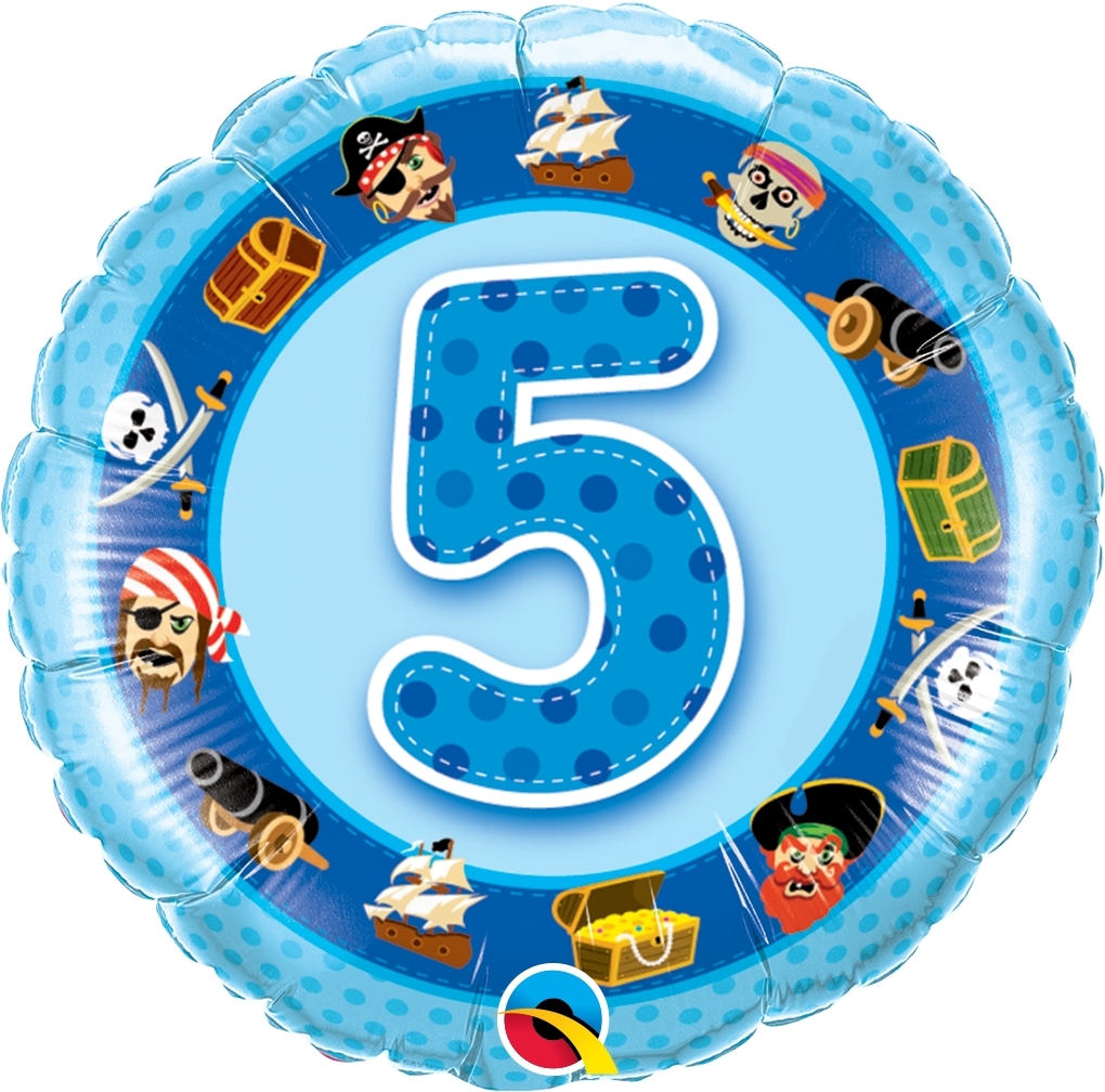 Folienballon 5. Geburtstag Piraten 45cm Folienballon 5. Geburtstag Piraten 45cm