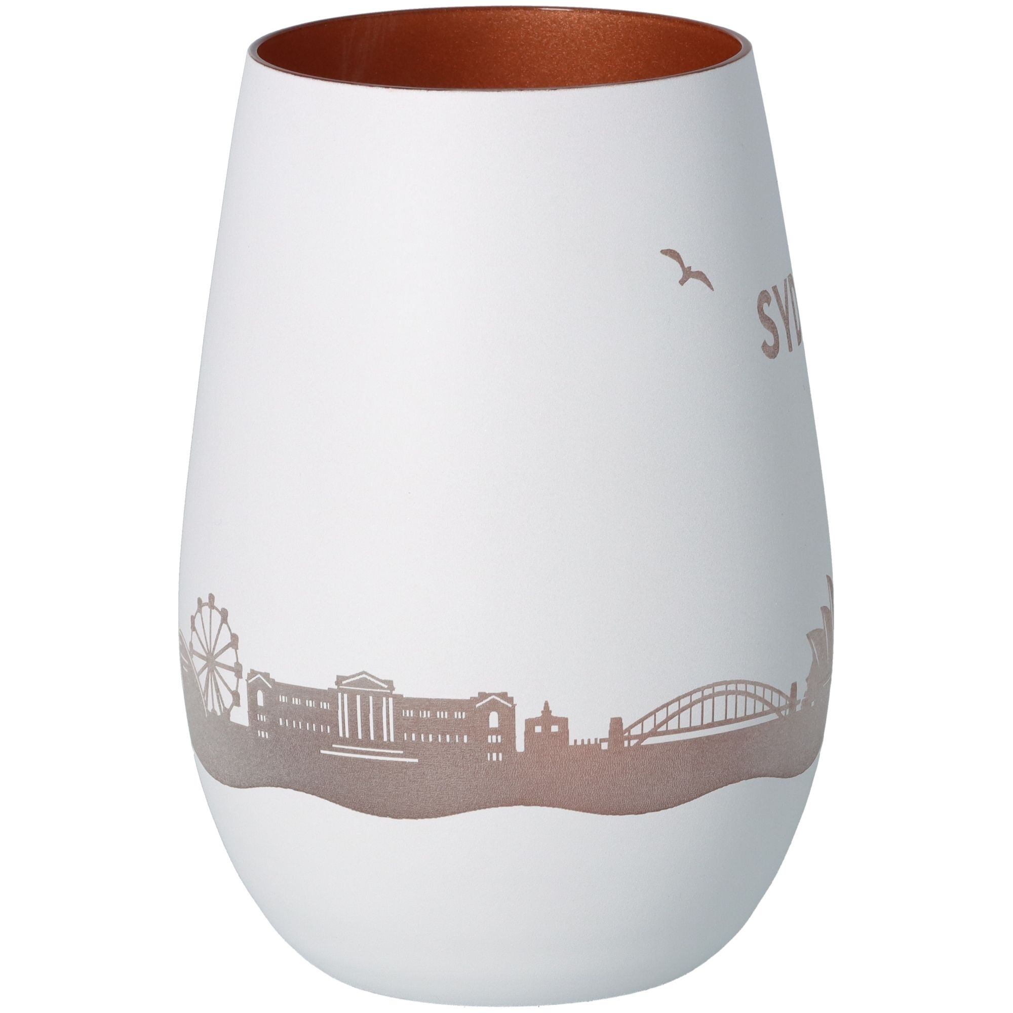Windlicht Skyline Sydney Weiß/Bronze Töpferei, Krug, Vase, Porzellan, Tasse