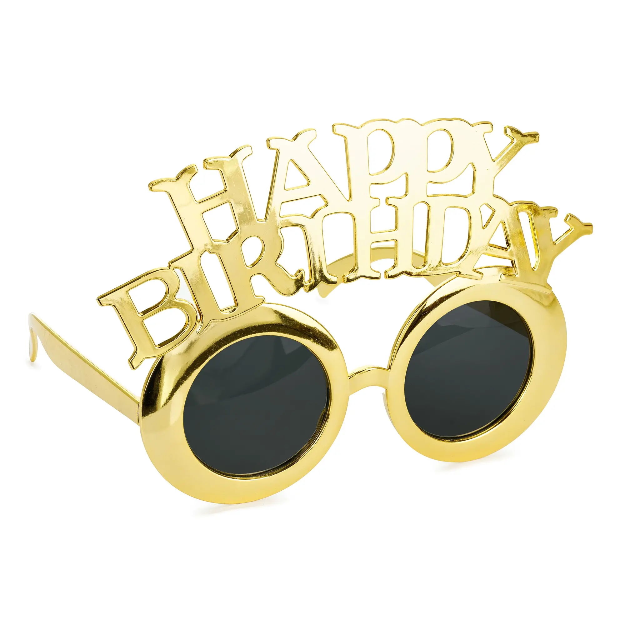 Birthday, glasses, gold, round, novelty