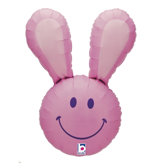 Folienballon Smiley Bunny Rosa 94cm