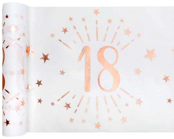 18. Geburtstag - Tischläufer, Weiß/Rosegold Buch, Publikation, Text