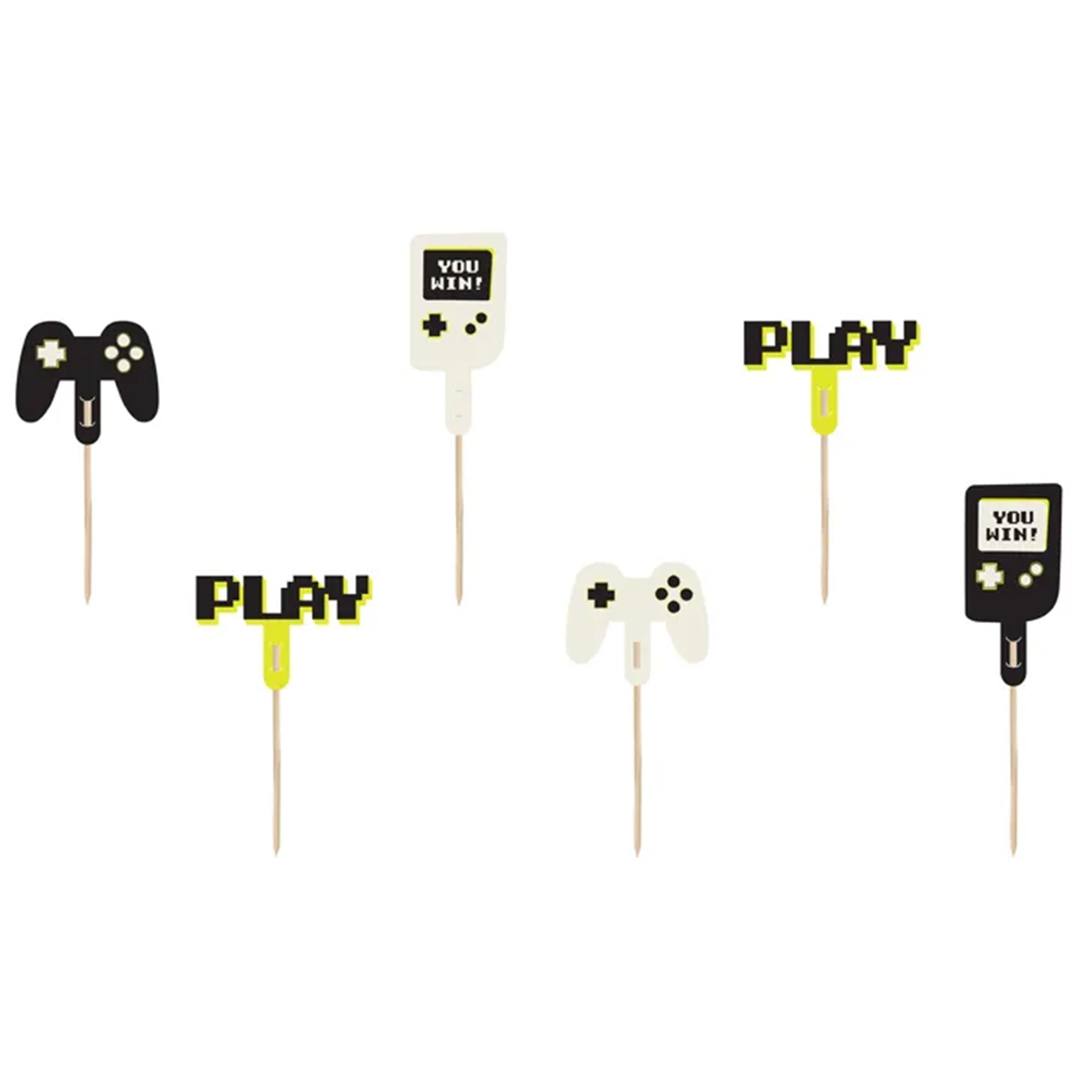 Cupcake Topper "Gamer" 6 Stück Computerausrüstung, Elektronik, Hardware, Überwachen, Bildschirm