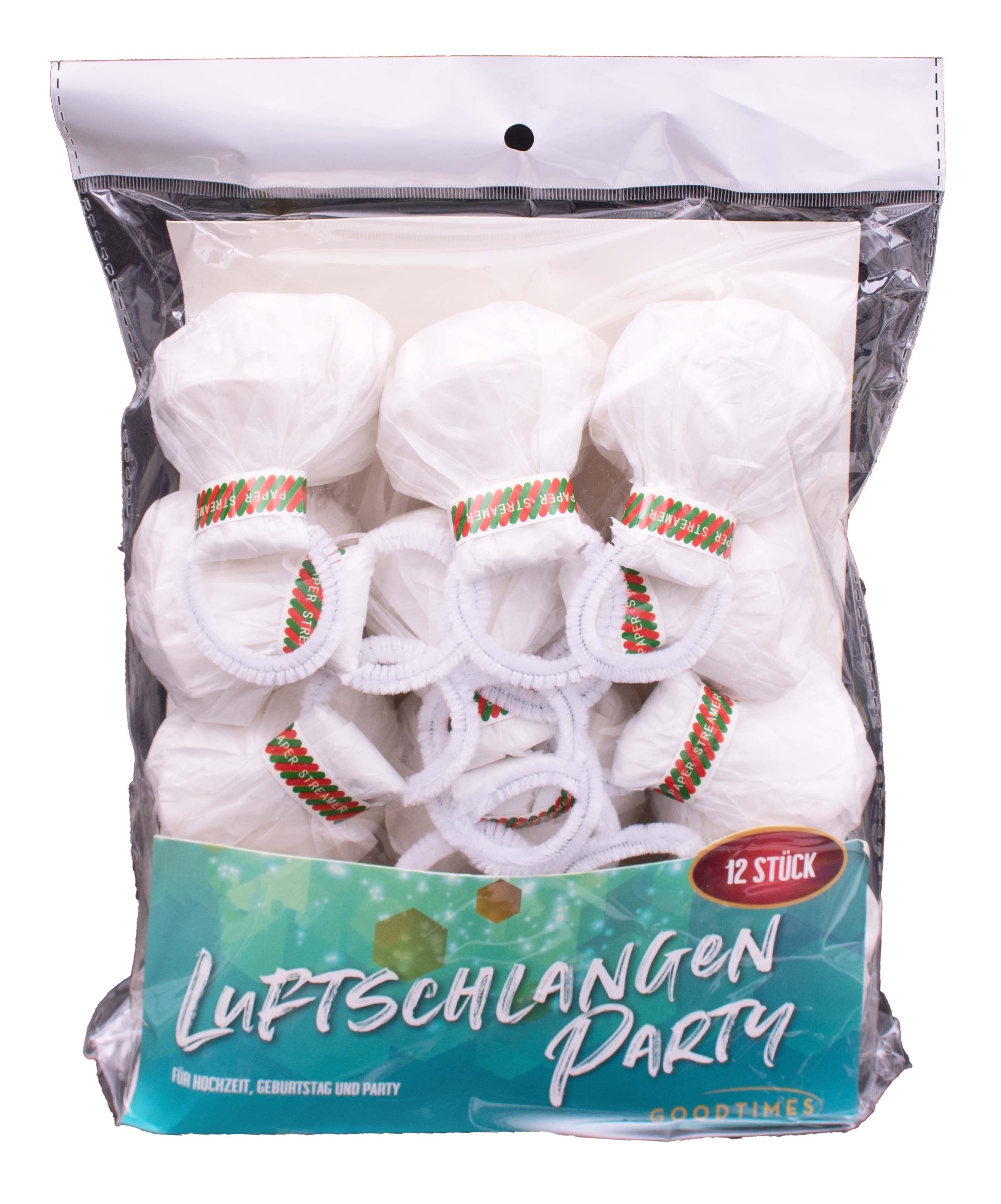 Wurfluftschlangen Weiß 12 Stück Wurfluftschlangen Weiß 12 Stück