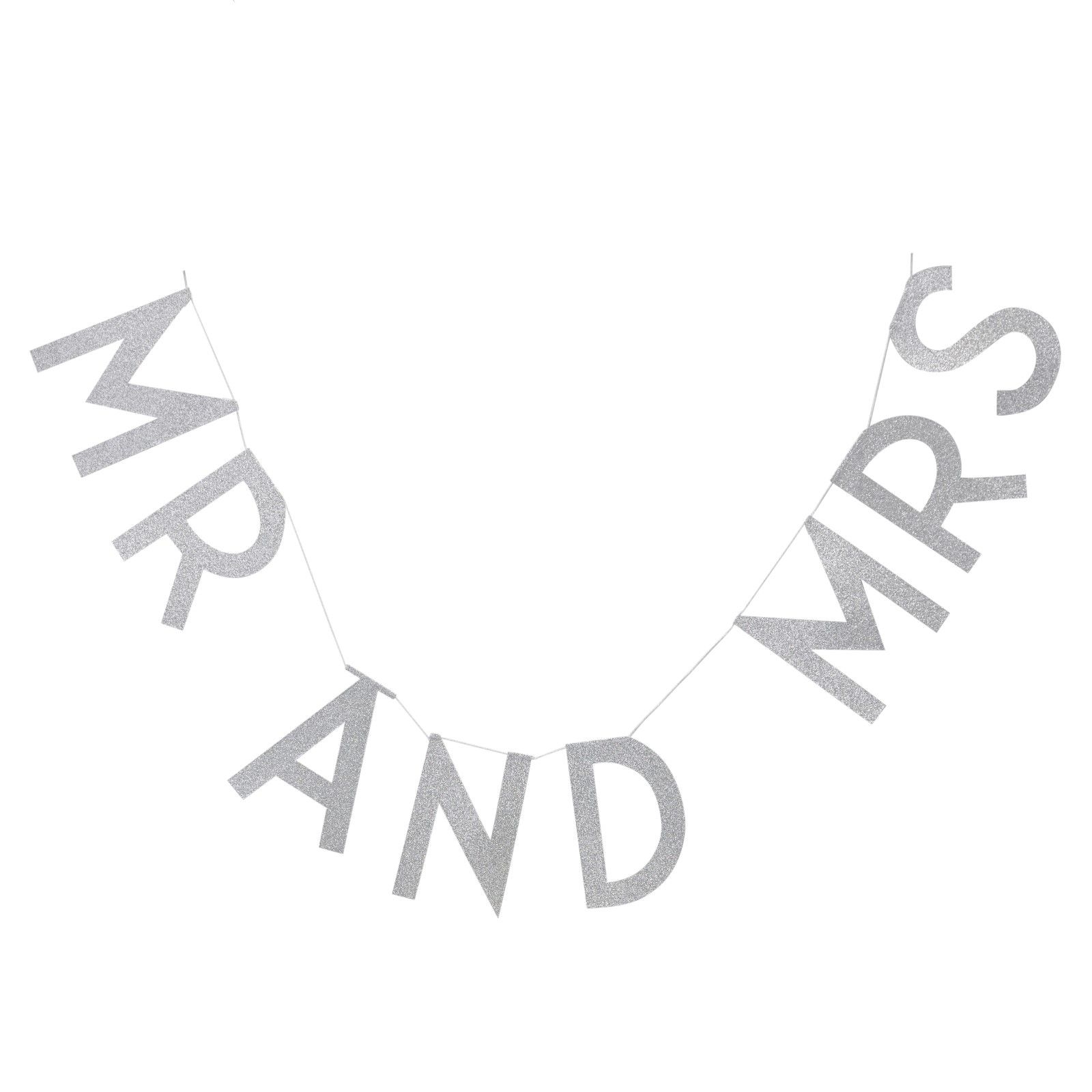 Metallic Perfection - Silber Glitzer Mr. And Mrs. Girlande