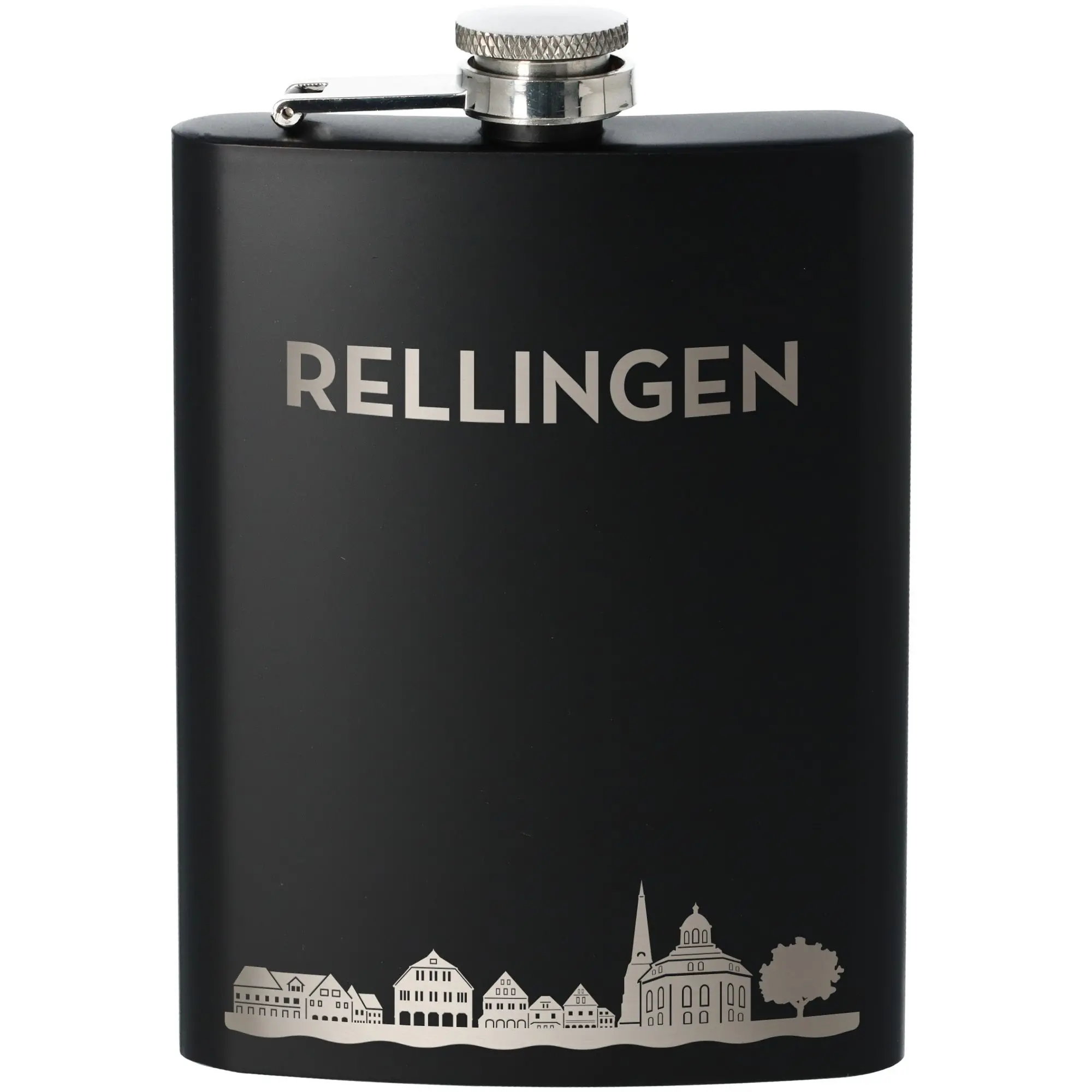 Flachmann Skyline Rellingen Schwarz 225ml