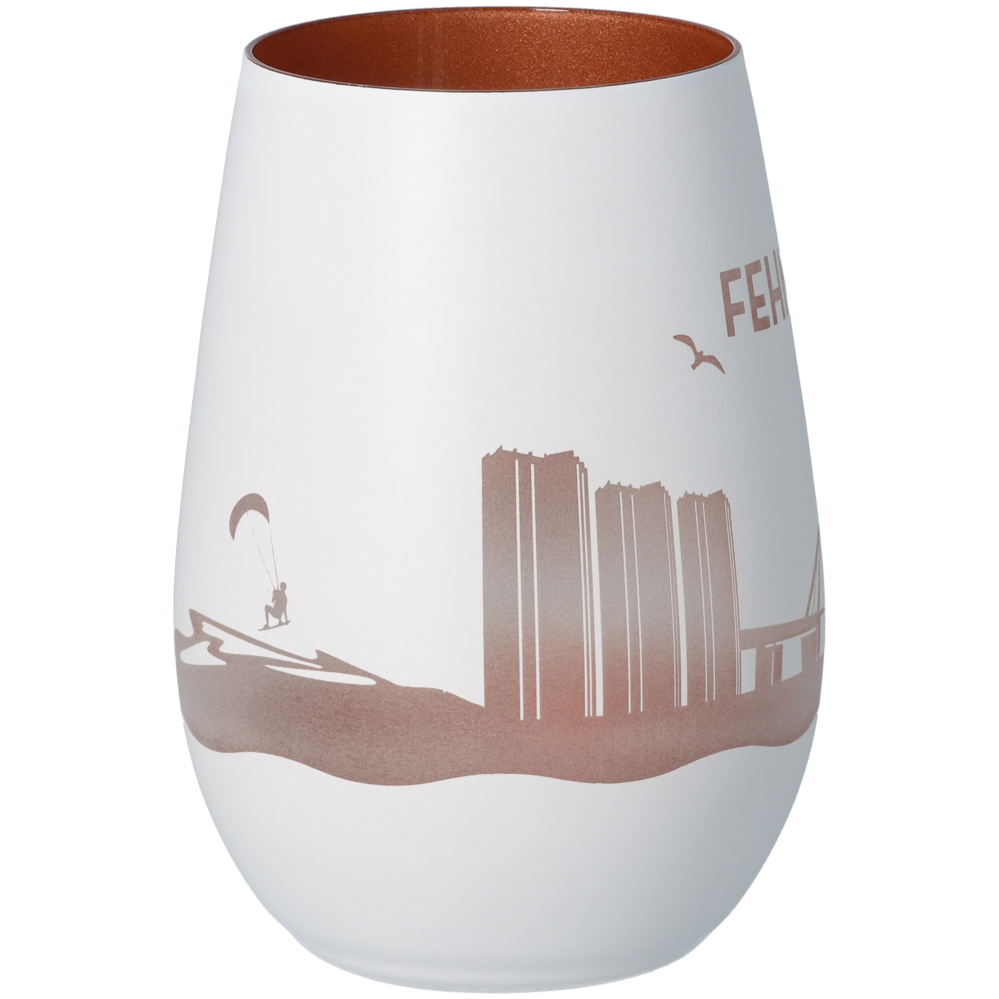 Windlicht Skyline Fehmarn Weiß/Bronze Windlicht Skyline Fehmarn Weiß/Bronze