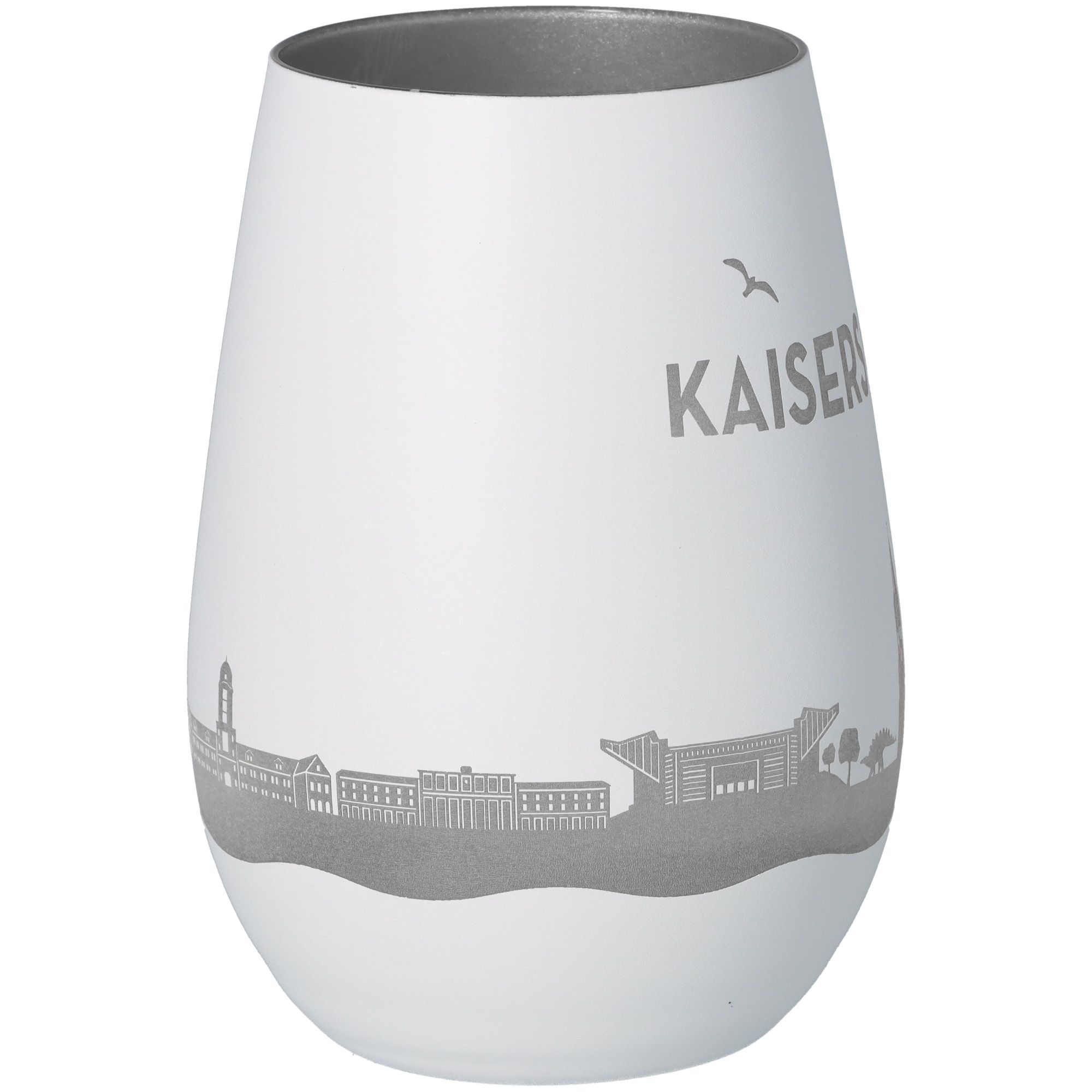 Windlicht Skyline Kaiserslautern Weiß/Silber Windlicht Skyline Kaiserslautern Weiß/Silber
