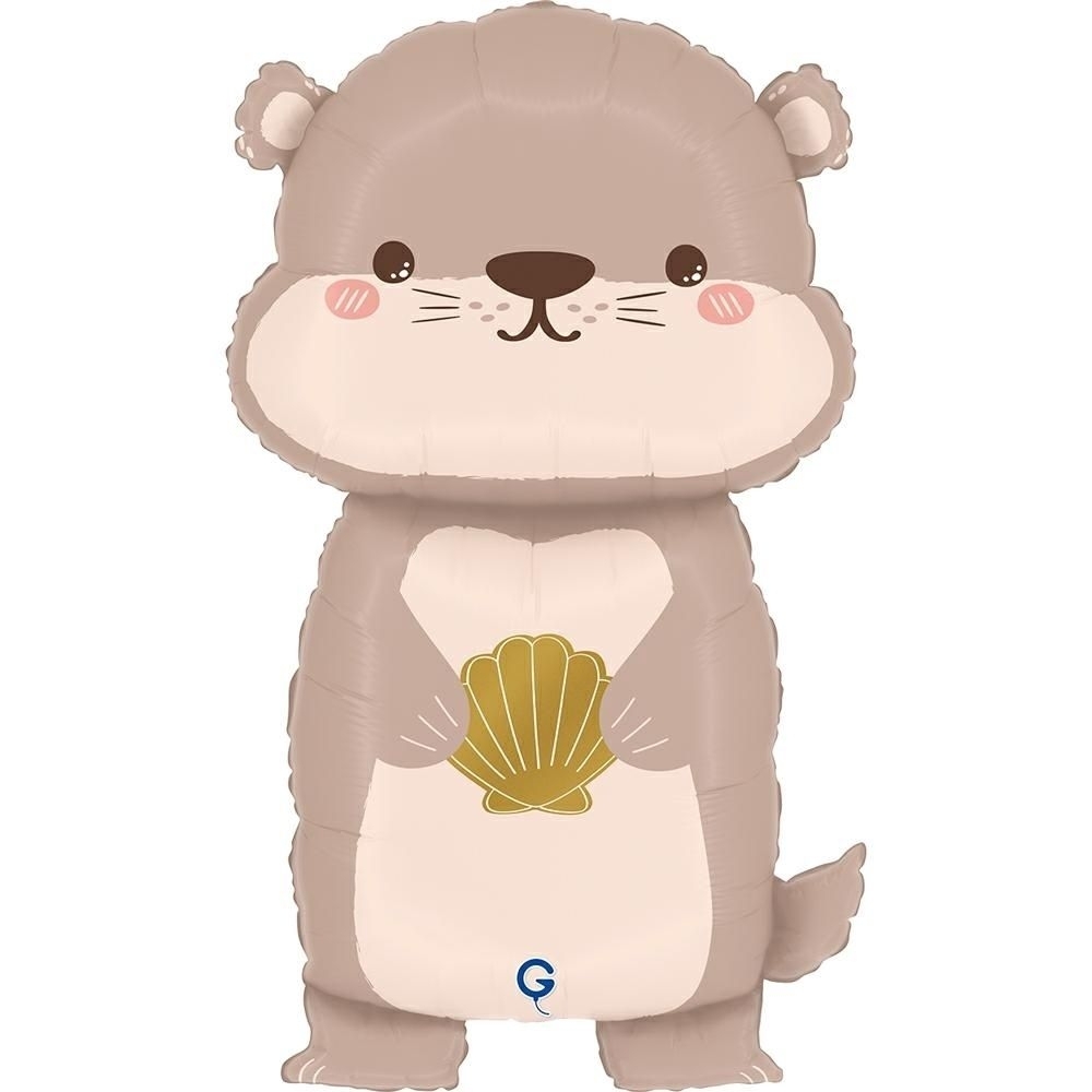 Schweinchen, Luftballon, Tierfigur, Muschel, Hellbraun