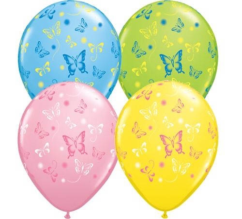 Qualatex Latexballon Schmetterlinge verschiedene Farben Ø 30cm