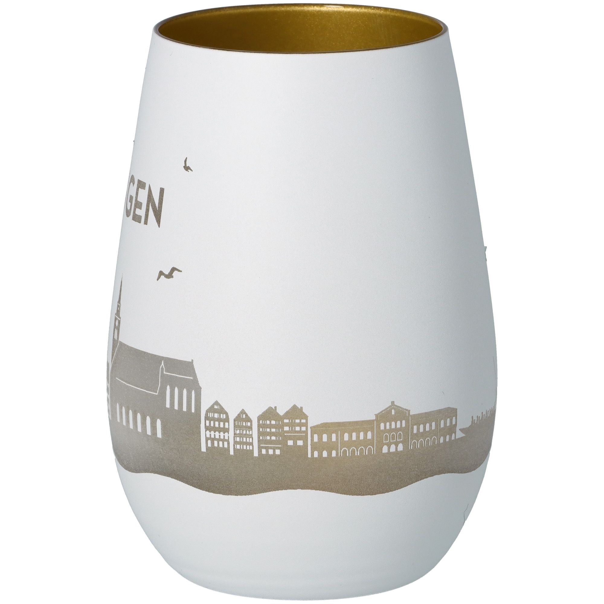 2039d4d084515b2ad9fedfca8d53df6bf26f619b Windlicht Skyline Tübingen Weiß/Gold