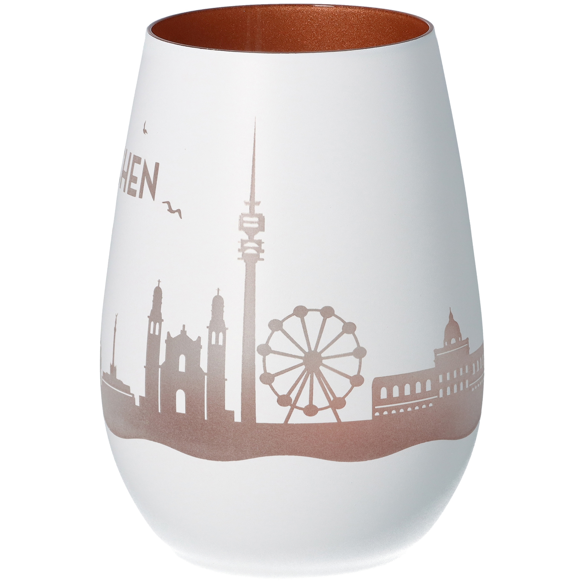 Windlicht Skyline München Weiß/Bronze Windlicht Skyline München Weiß/Bronze
