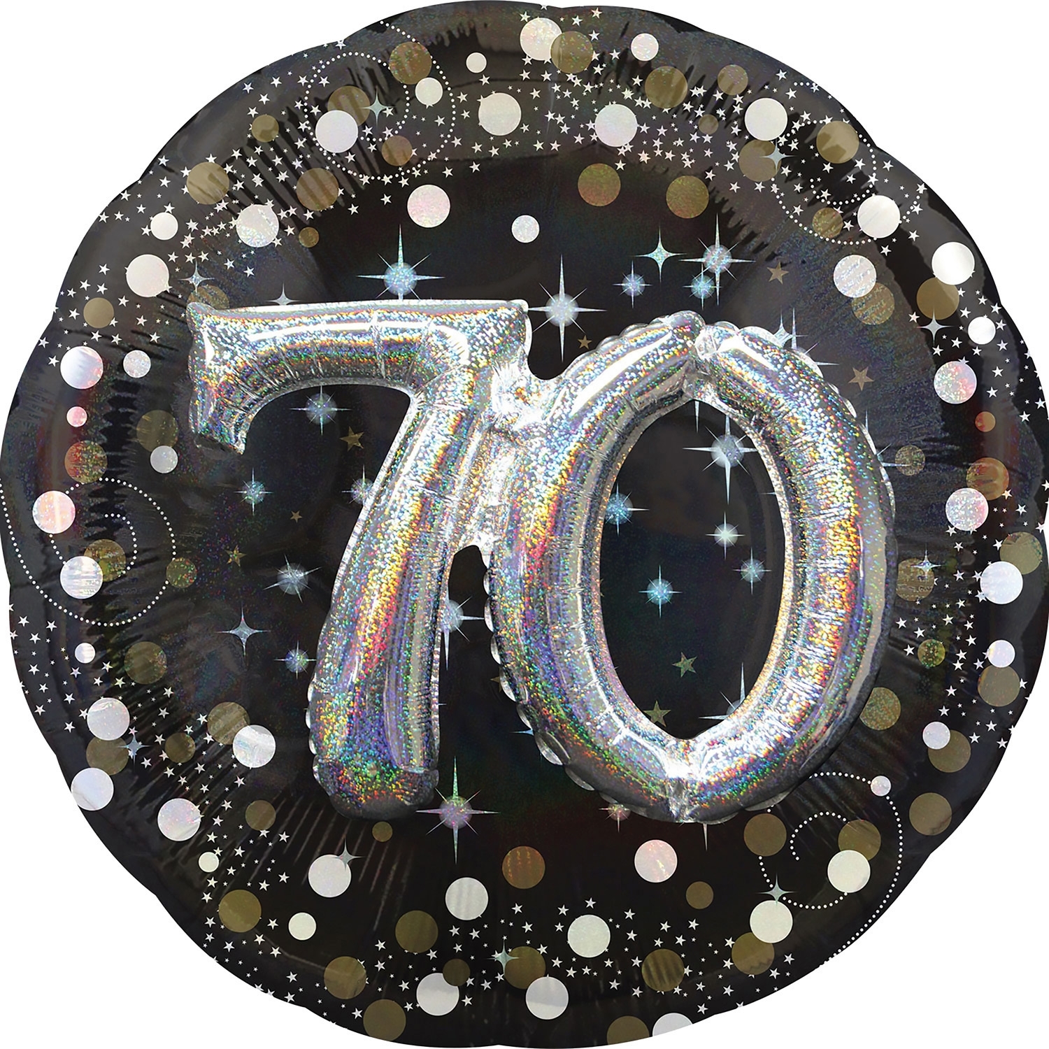 Folienballon Sparkling Birthday mit 3D "70" 91cm