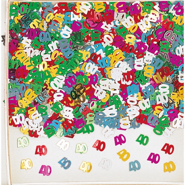 Konfetti "40. Geburtstag", Bunt Konfetti "40. Geburtstag", Bunt
