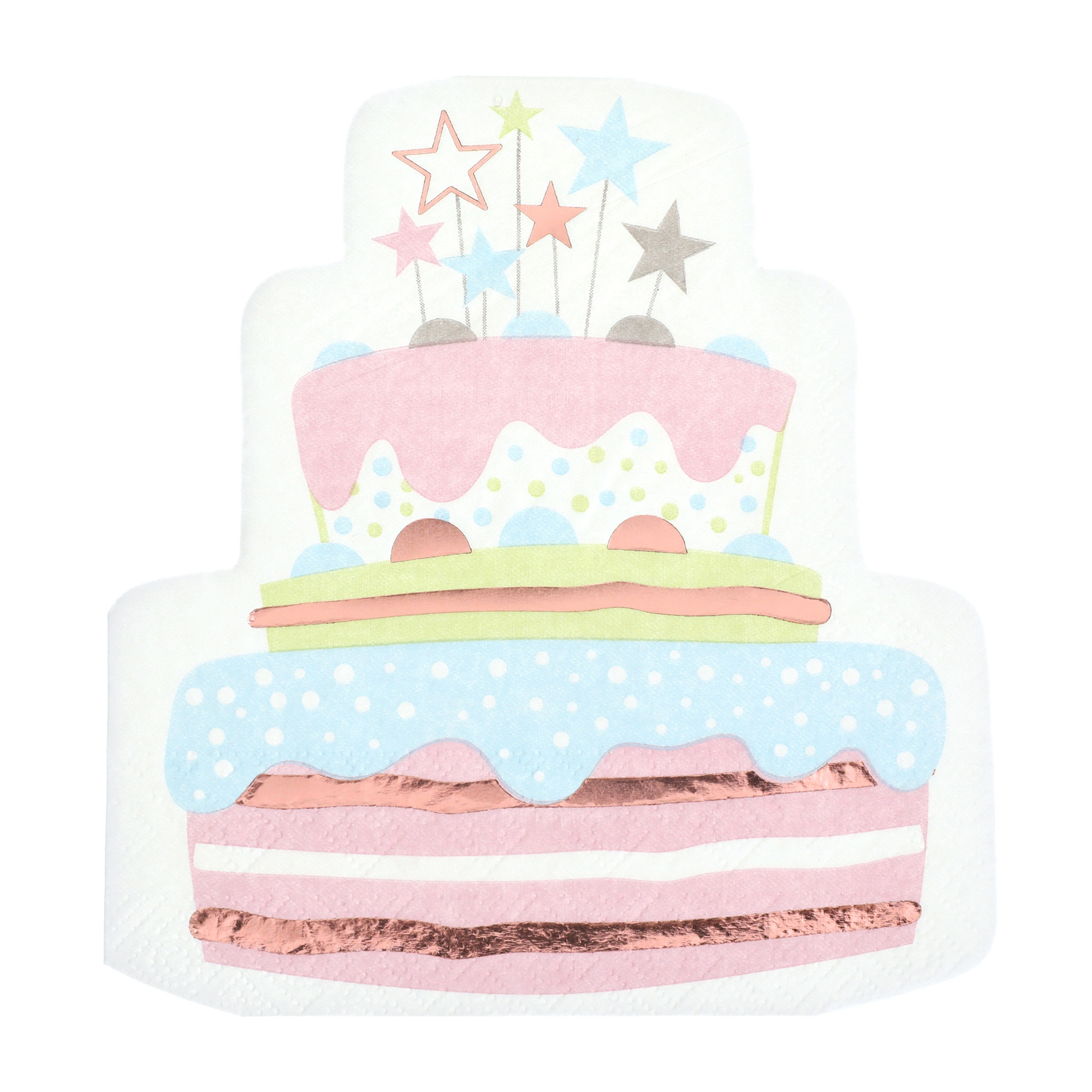 10 Servietten "Kuchen" Rosa