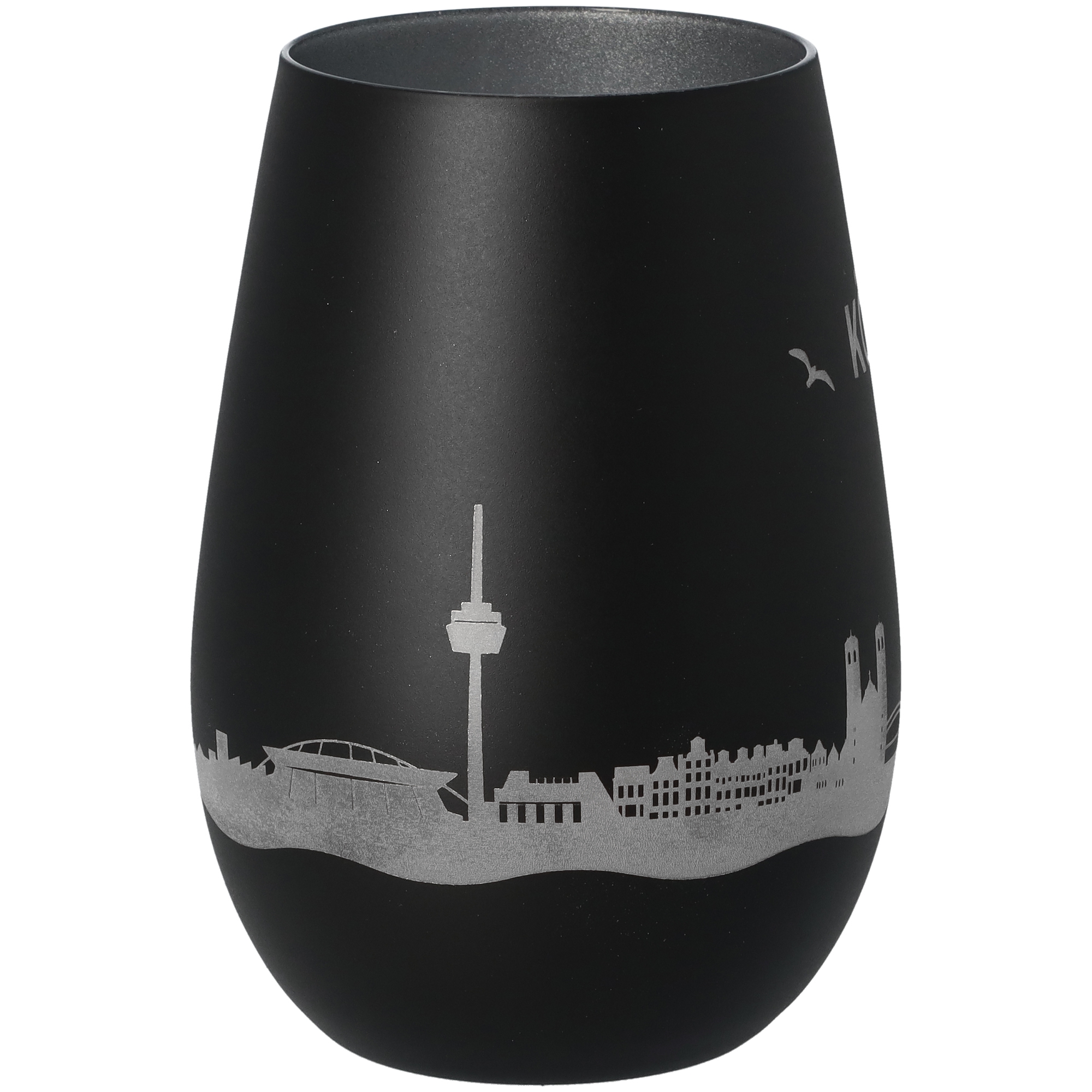 Windlicht Skyline Köln Schwarz/Silber
