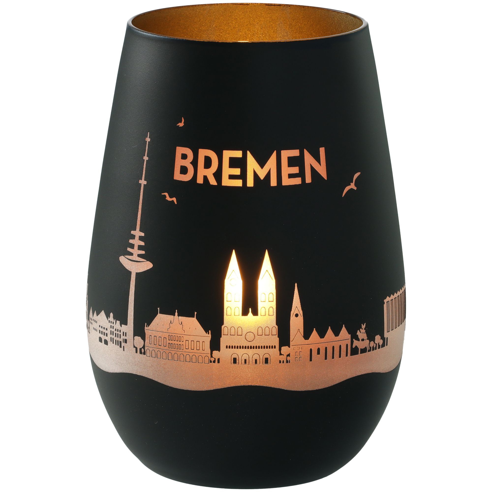 Windlicht Skyline Bremen Schwarz/Gold Windlicht Skyline Bremen Schwarz/Gold