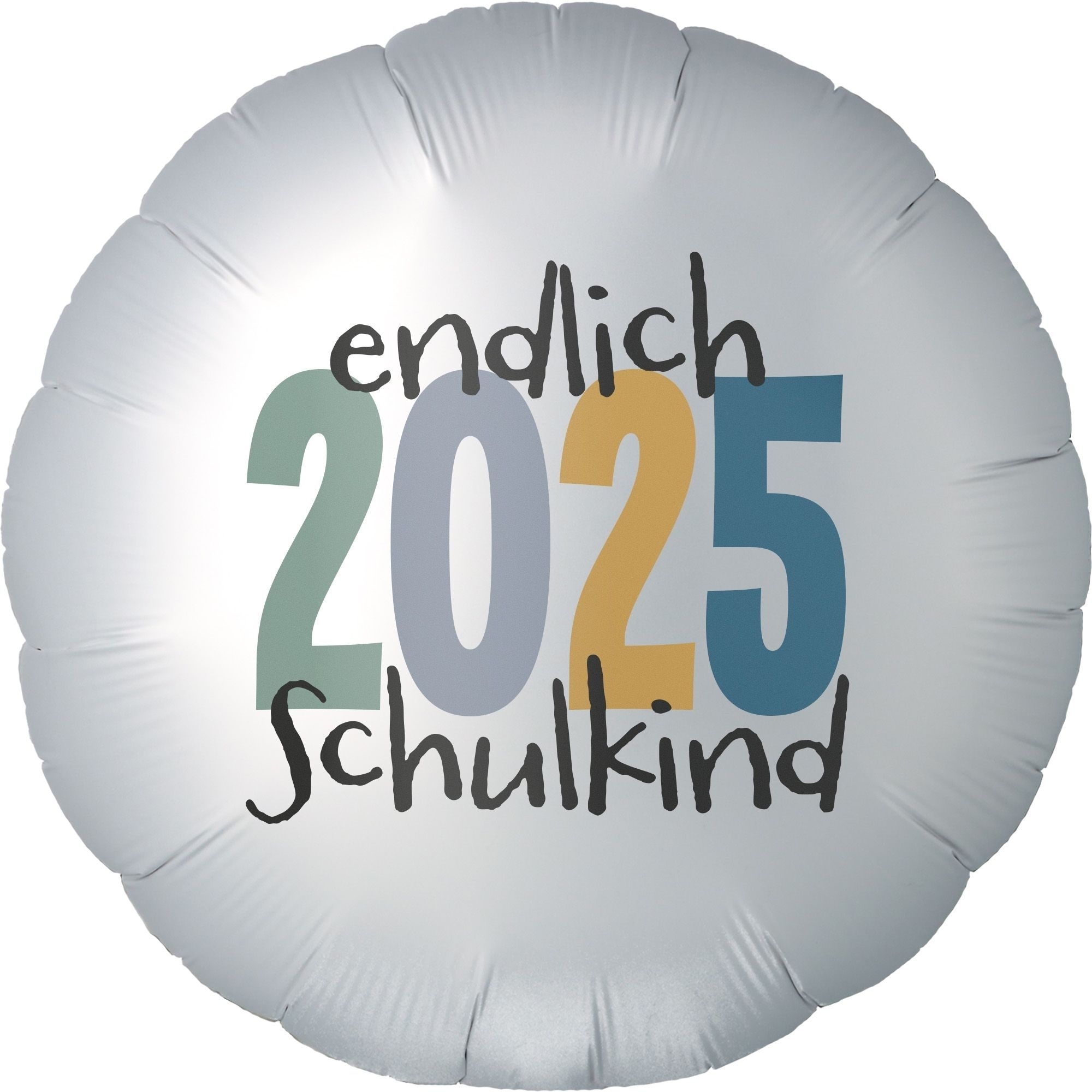 Folienballon "Endlich Schulkind" Blau 45cm Text, Nummer, Symbol
