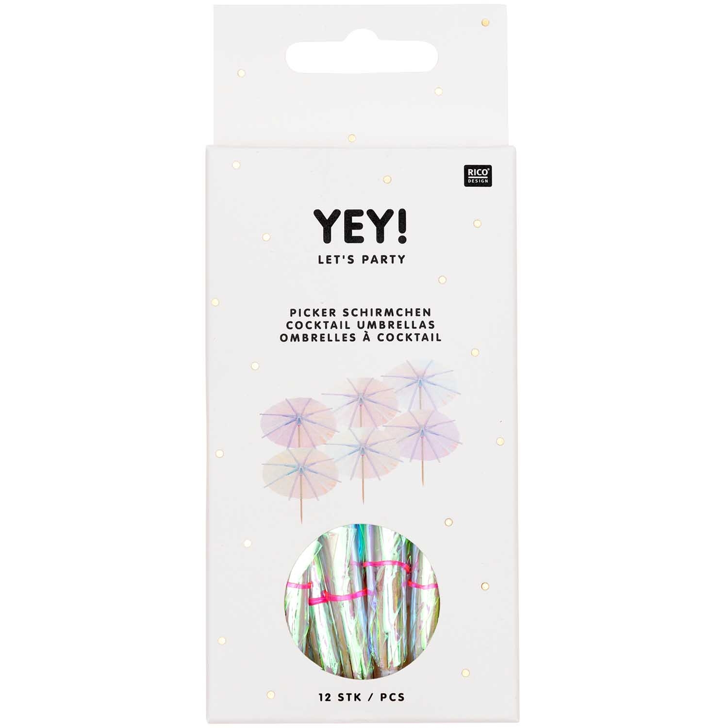 12 Schirmchen Picker - Irisierend 12 Schirmchen Picker - Irisierend