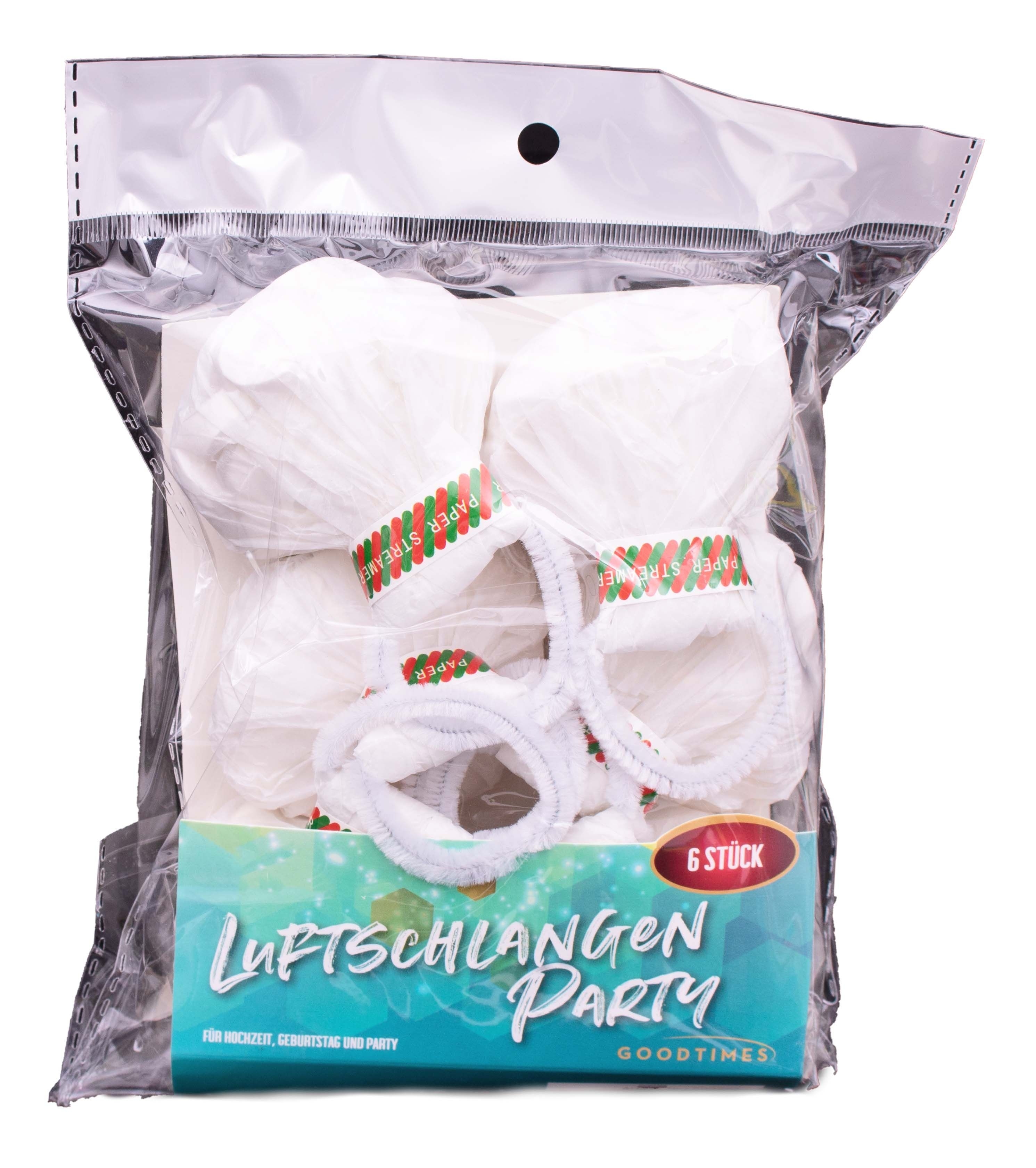 Wurfluftschlangen Weiß 6 Stück Wurfluftschlangen Weiß 6 Stück