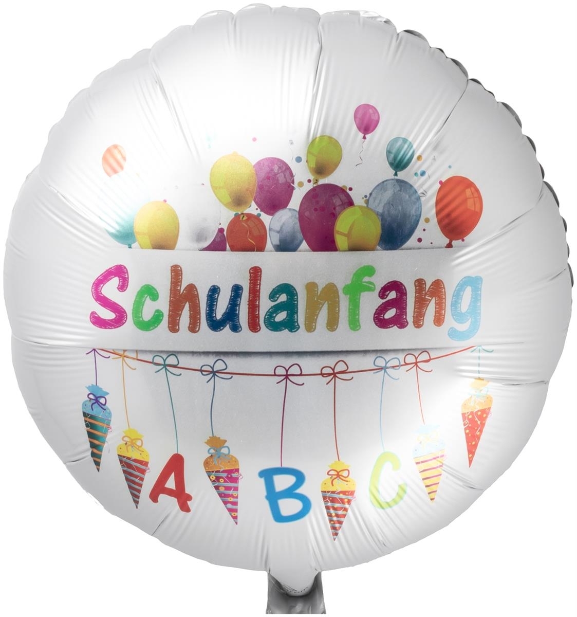 Folienballon zur Einschulung "Schulanfang", Bunt