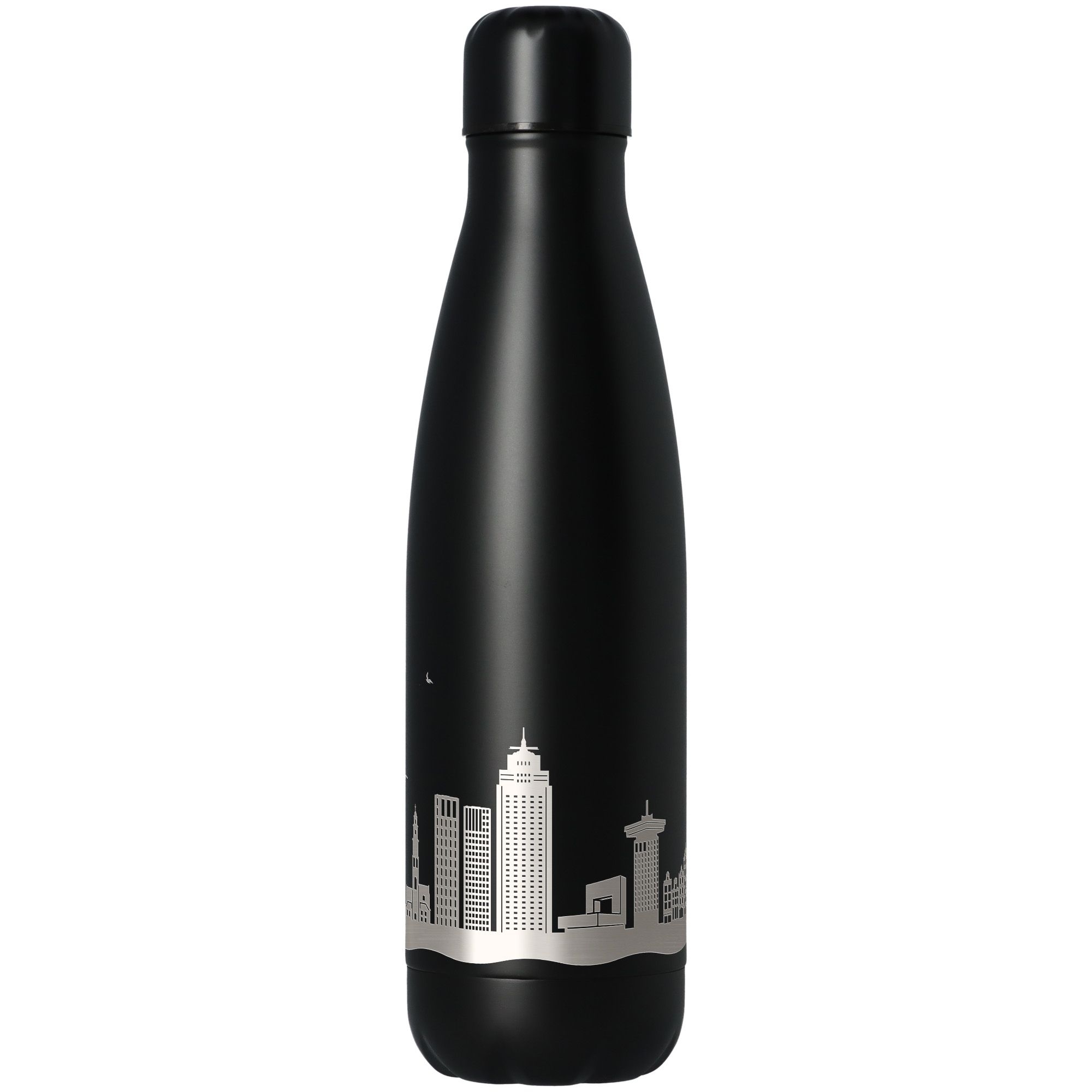 Trinkflasche Skyline Amsterdam Schwarz 500ml Flasche, Wasserflasche