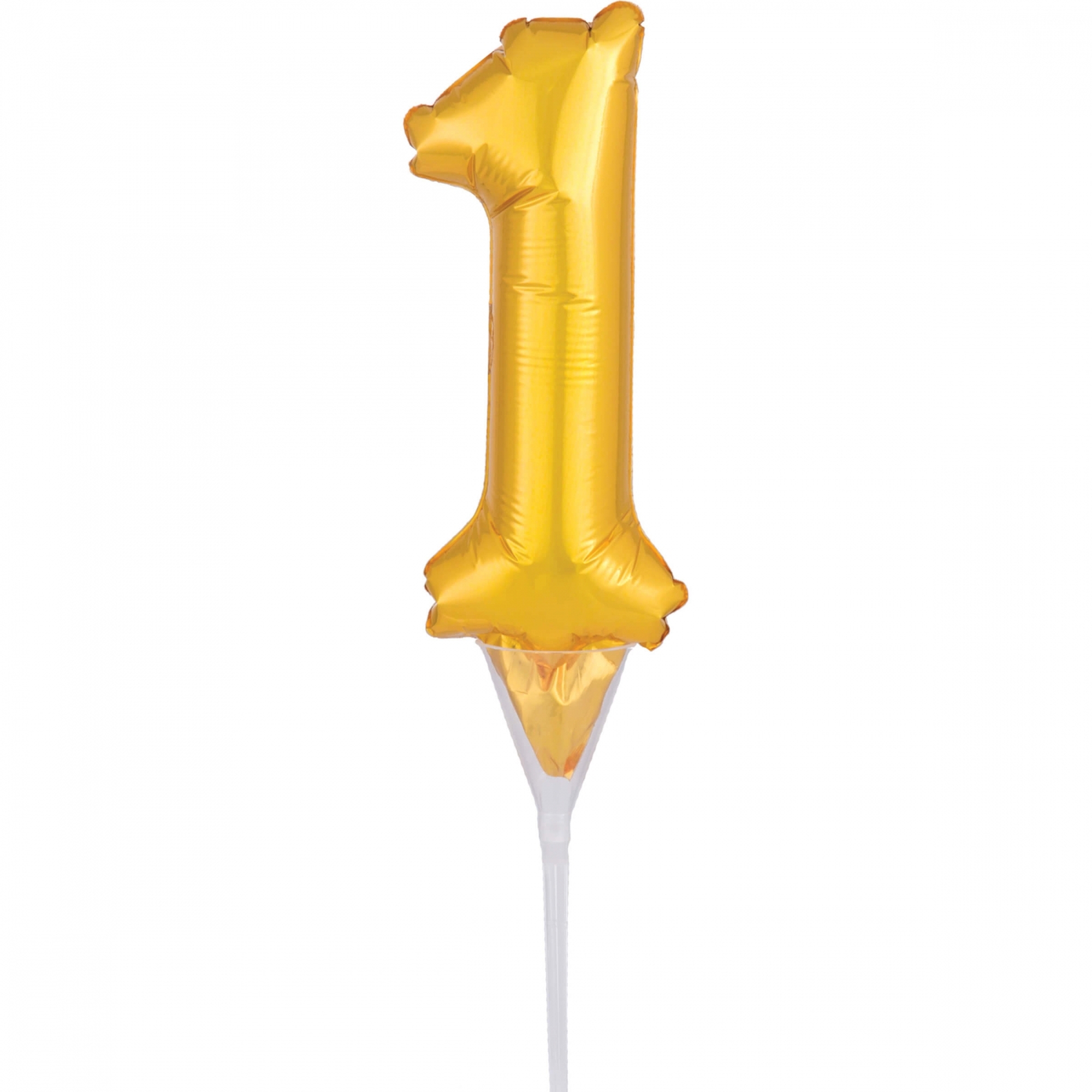 Folienballon Zahl 1 Gold ca. 15cm