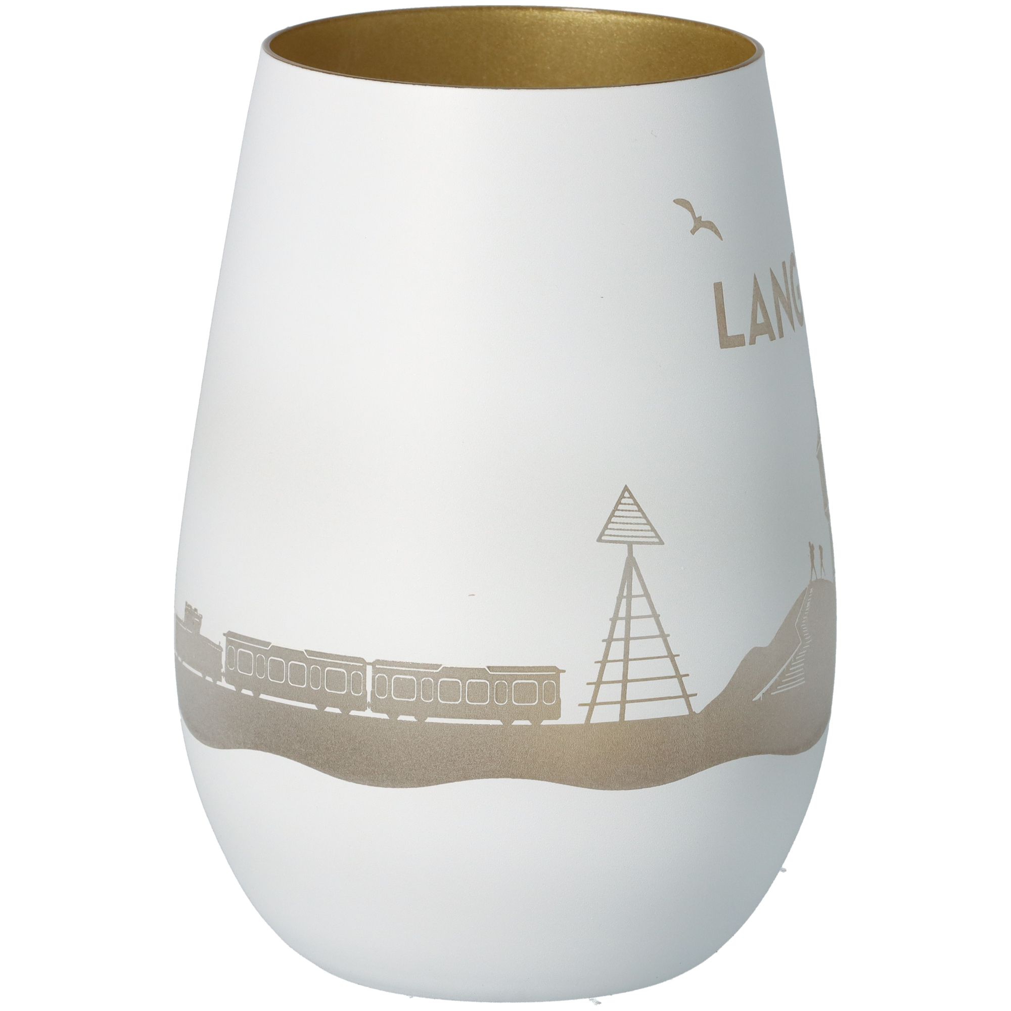 Windlicht Skyline Langeoog Weiß/Gold Windlicht Skyline Langeoog Weiß/Gold