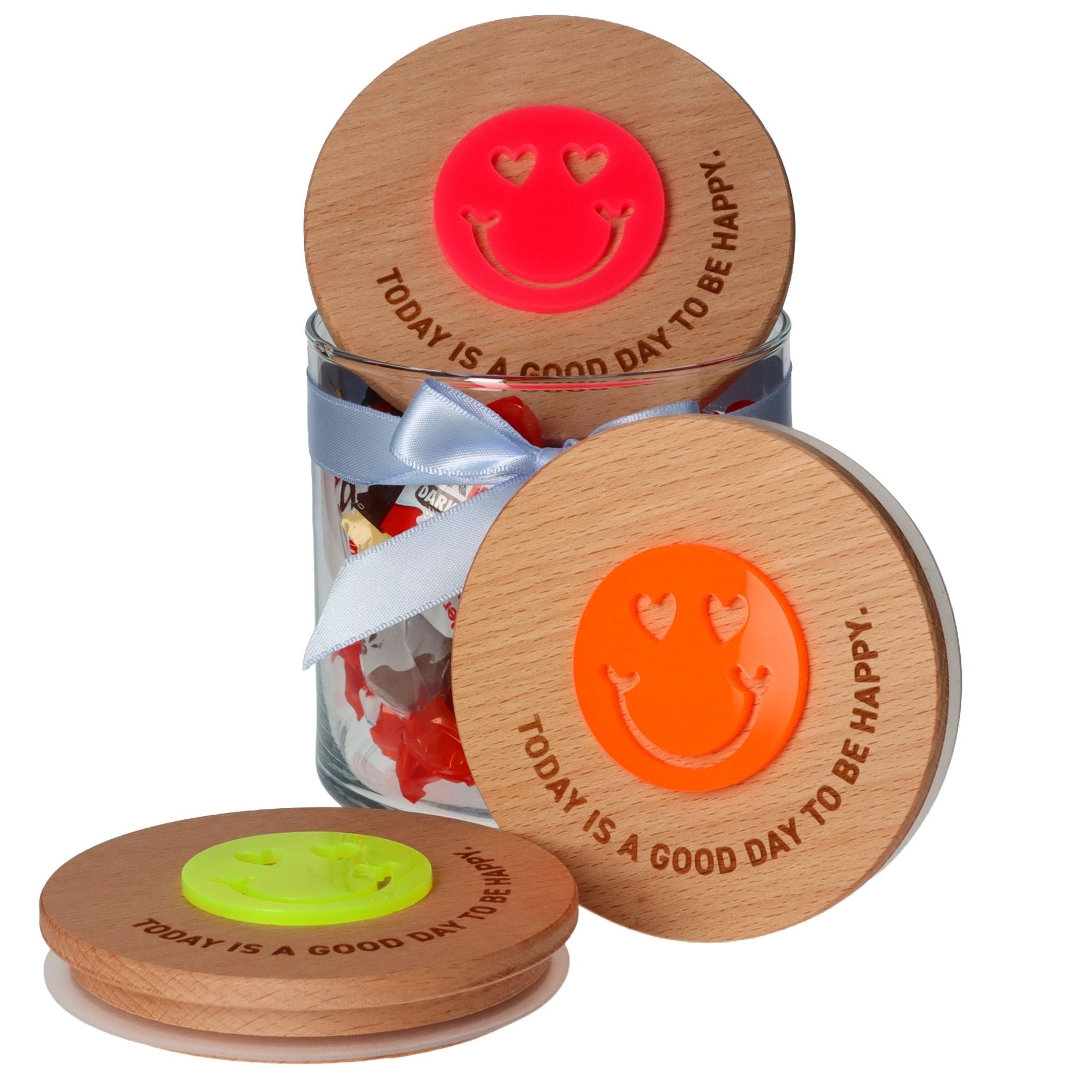 Geschenkglas "GOOD DAY" Neonpink Krug