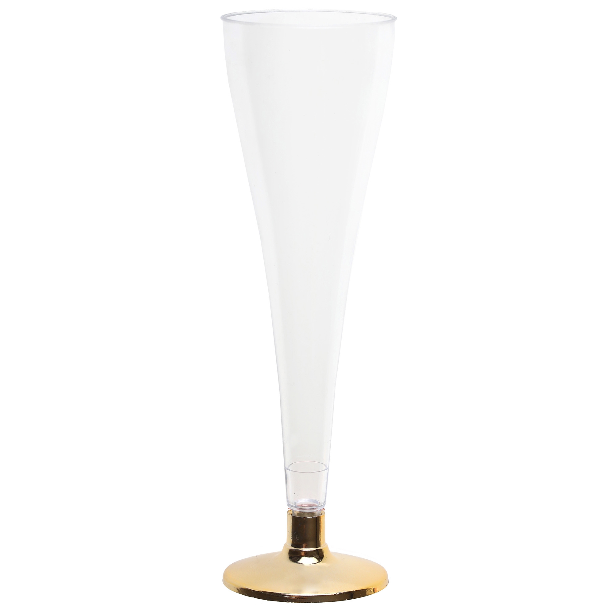 6 Plastik Champagnergläser "Gold" Glas, Töpferei