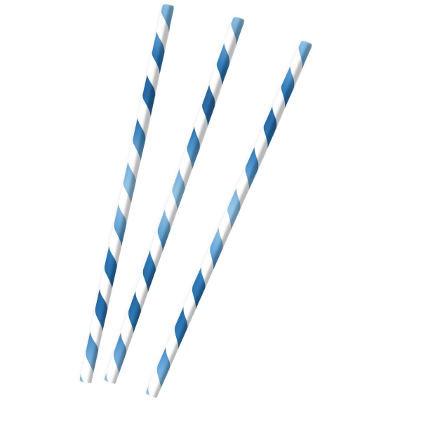12 Papier-Strohhalme, Blau