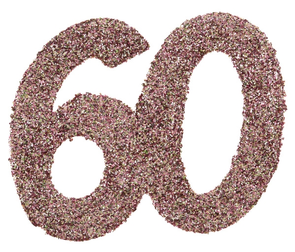 Glitzerkonfetti "60", Roségold, 6 Teile Glitzerkonfetti "60", Roségold, 6 Teile