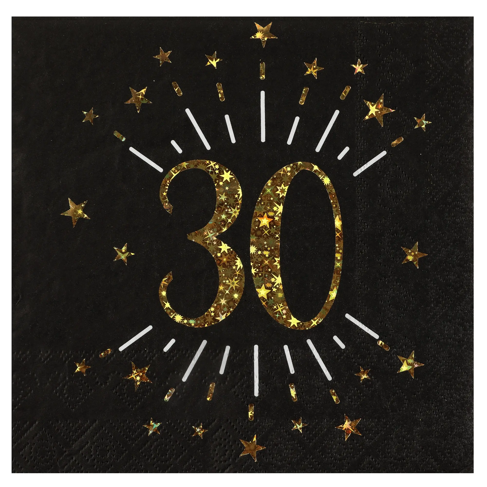 10 Servietten "30. Geburtstag" Schwarz/Gold