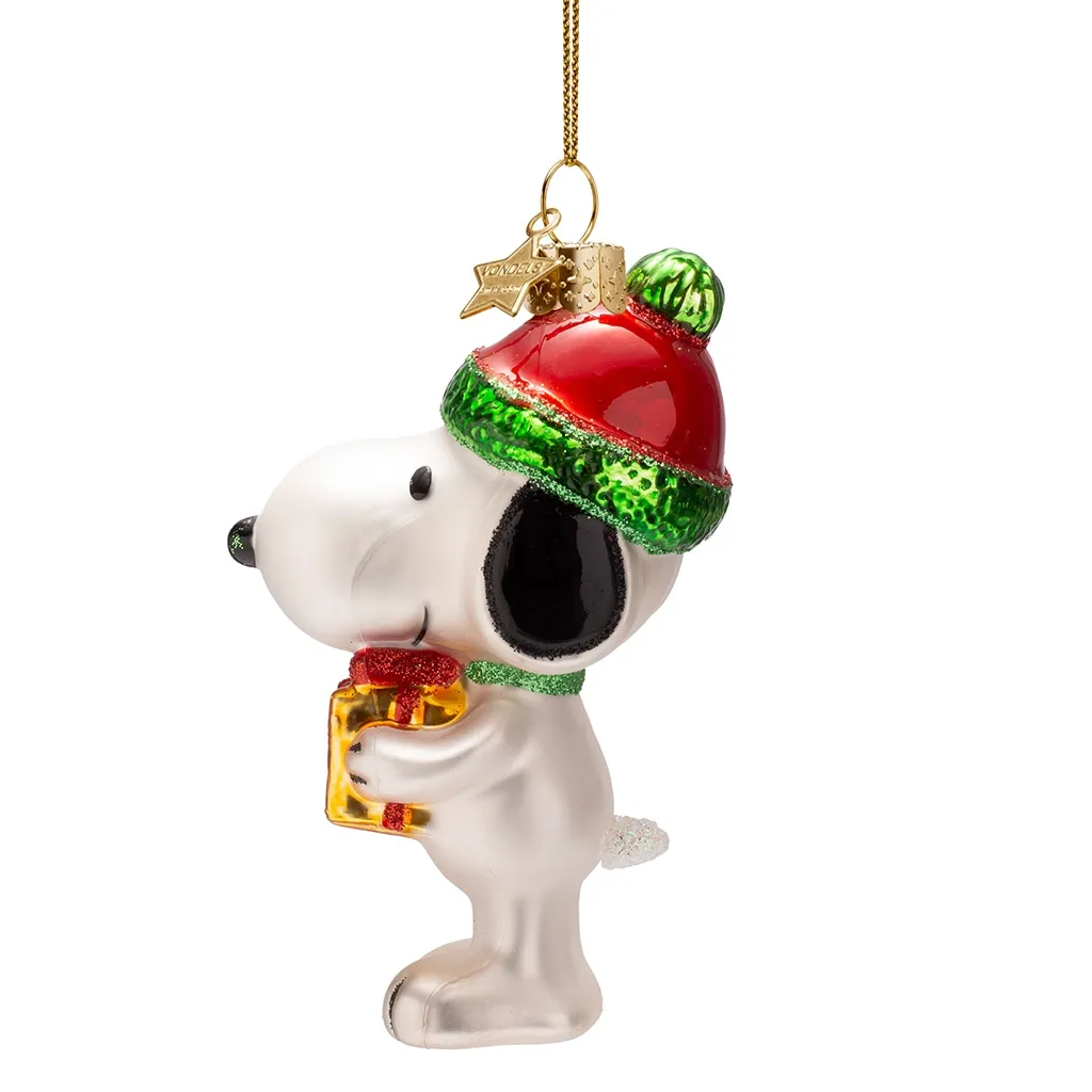 Vondels Weihnachtskugel "Snoopy mit Geschenk"