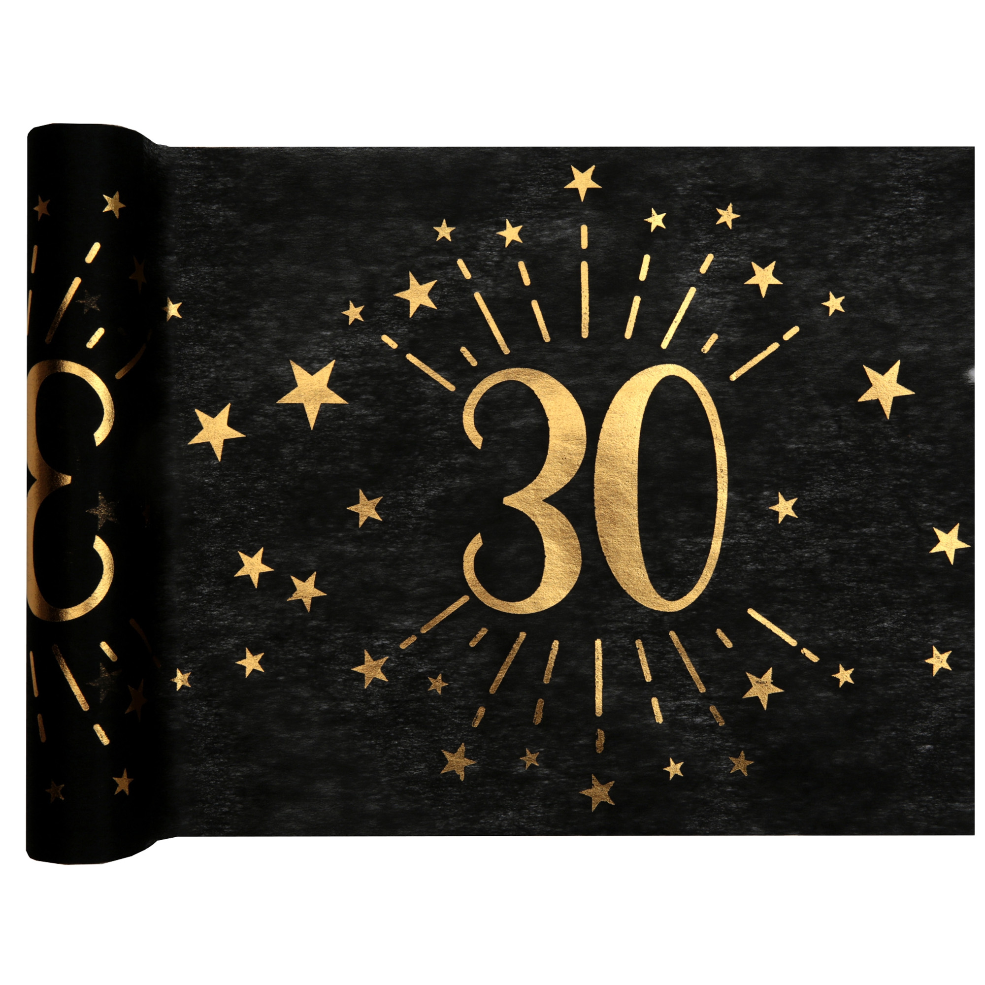 30. Geburtstag - Tischläufer, Schwarz/Gold Text, Inneneinrichtung