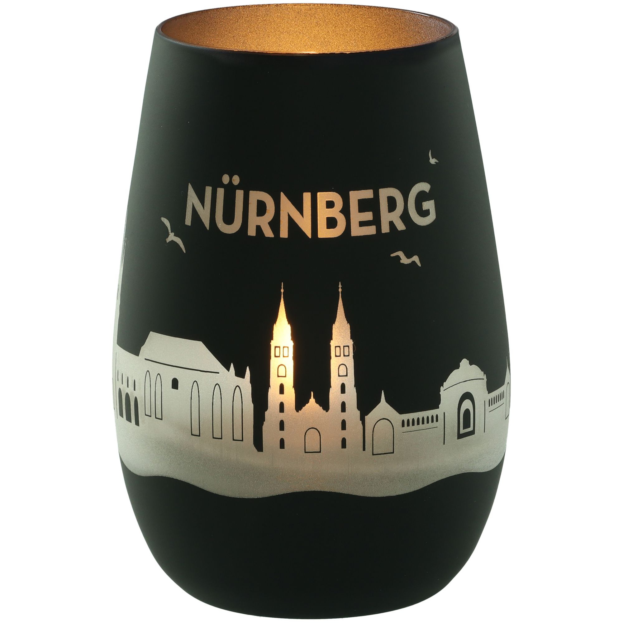 Windlicht Skyline Nürnberg Schwarz/Silber Windlicht Skyline Nürnberg Schwarz/Silber