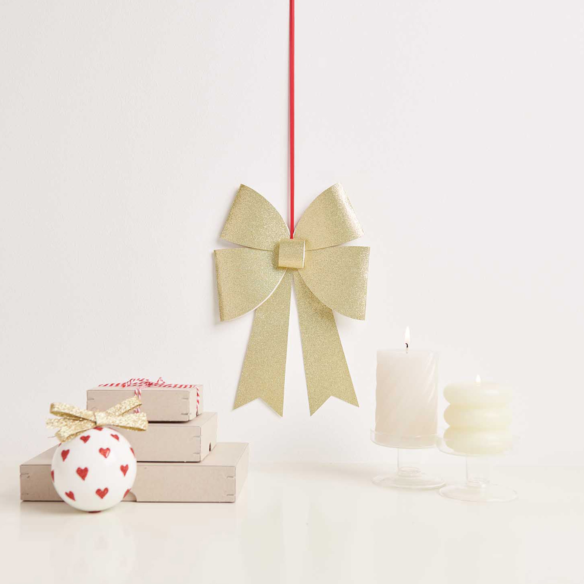 7a7498a79db2e64a8189a8971533094079cdca01 Bastelset XL-Weihnachtsschleife, Glitzer Gold