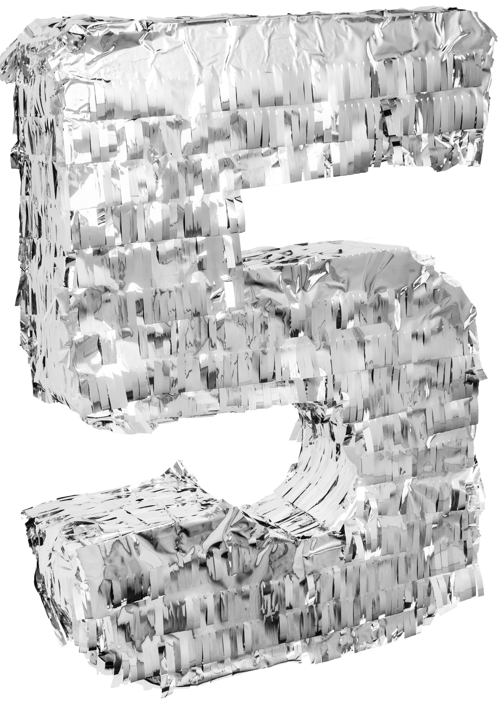 Pinata Zahl "5", Silber Pinata Zahl "5", Silber