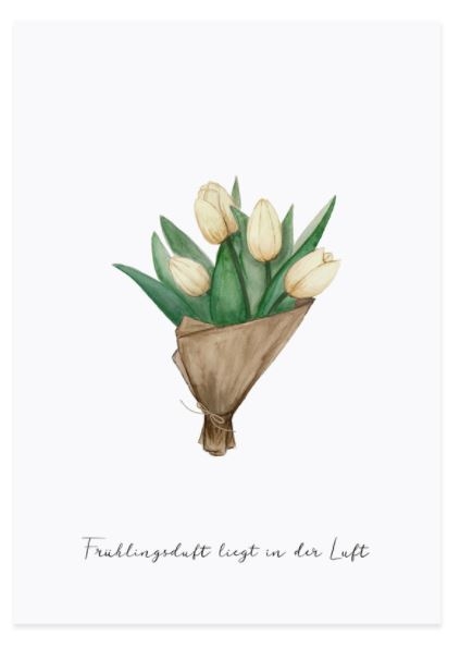 Eulenschnitt - Spruchkarte "Tulpen"