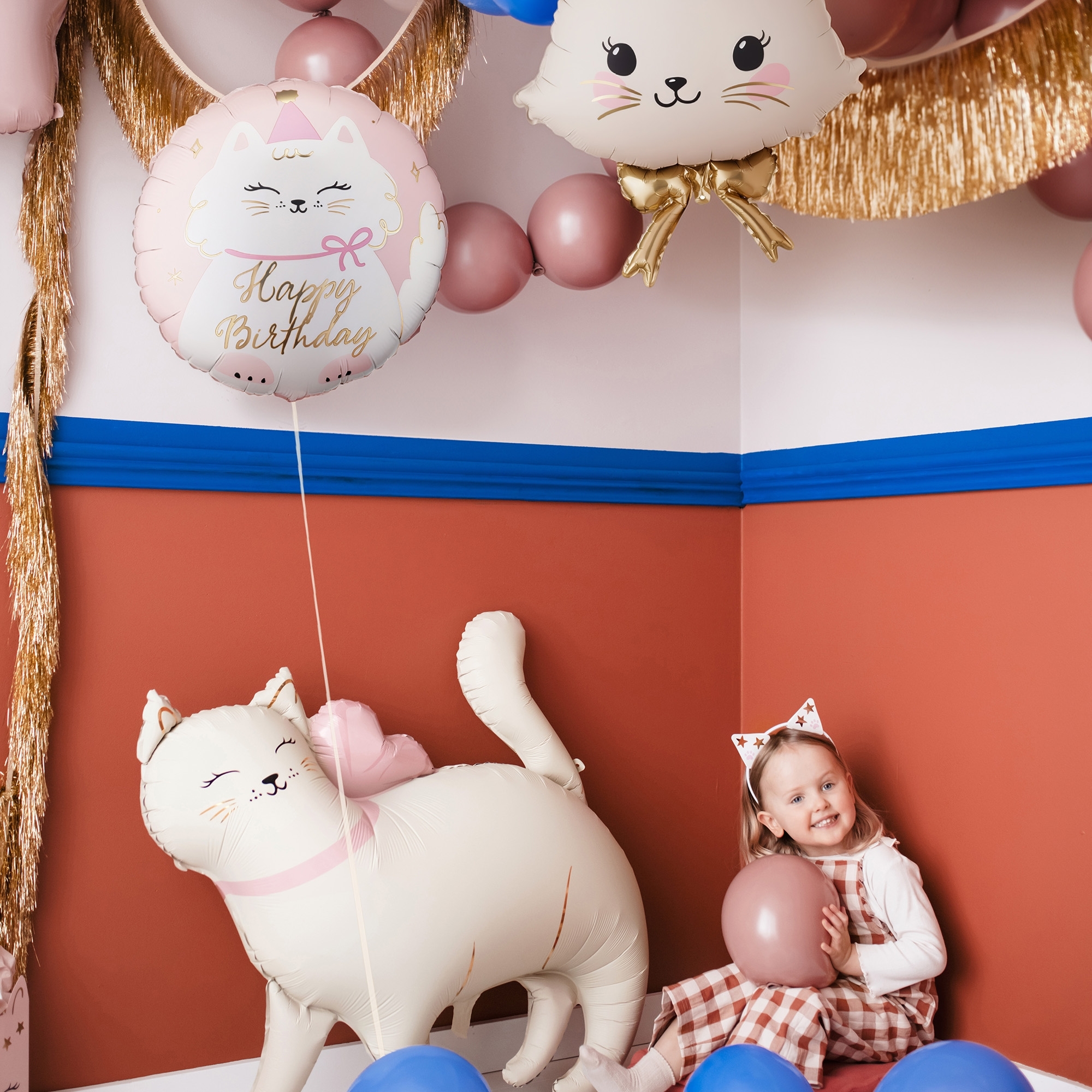 Ballons, Katze, Geburtstag, Party Dekoration, Kind Mädchen