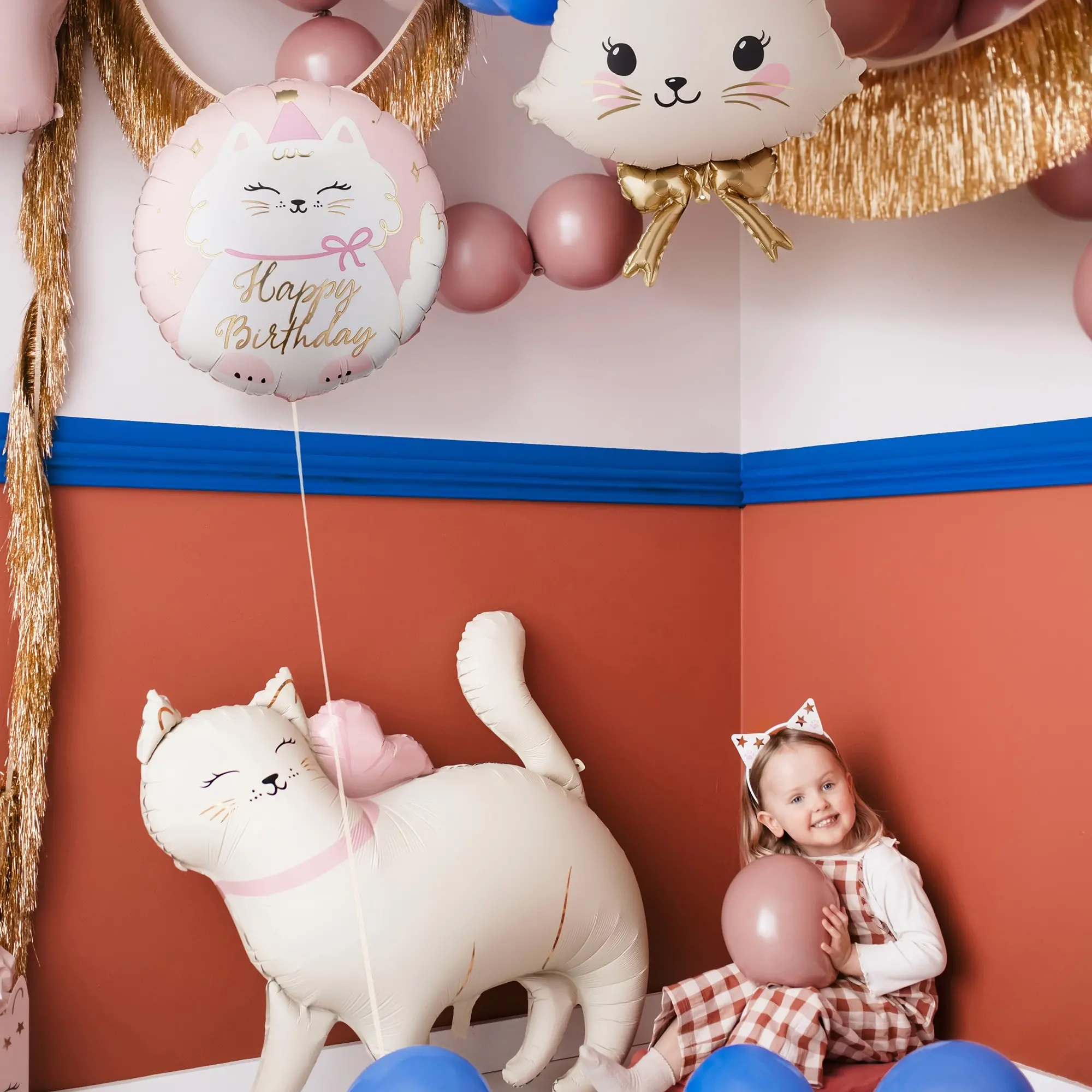 Ballons, Katze, Geburtstag, Party Dekoration, Kind Mädchen