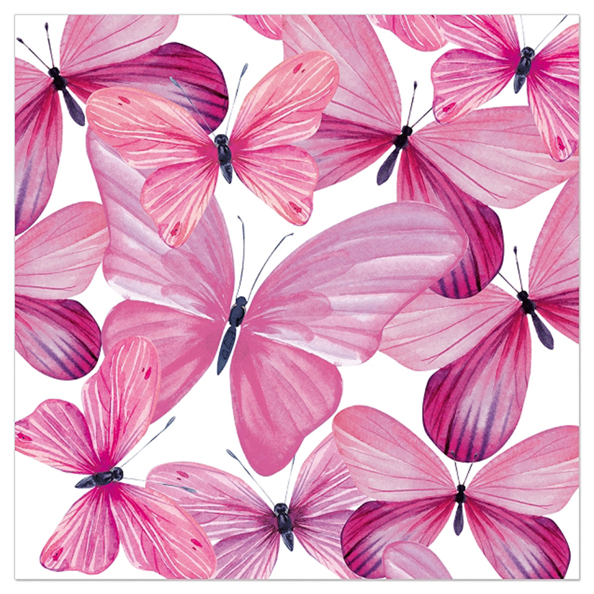 20 Servietten "Pinke Schmetterlinge" 20 Servietten "Pinke Schmetterlinge"